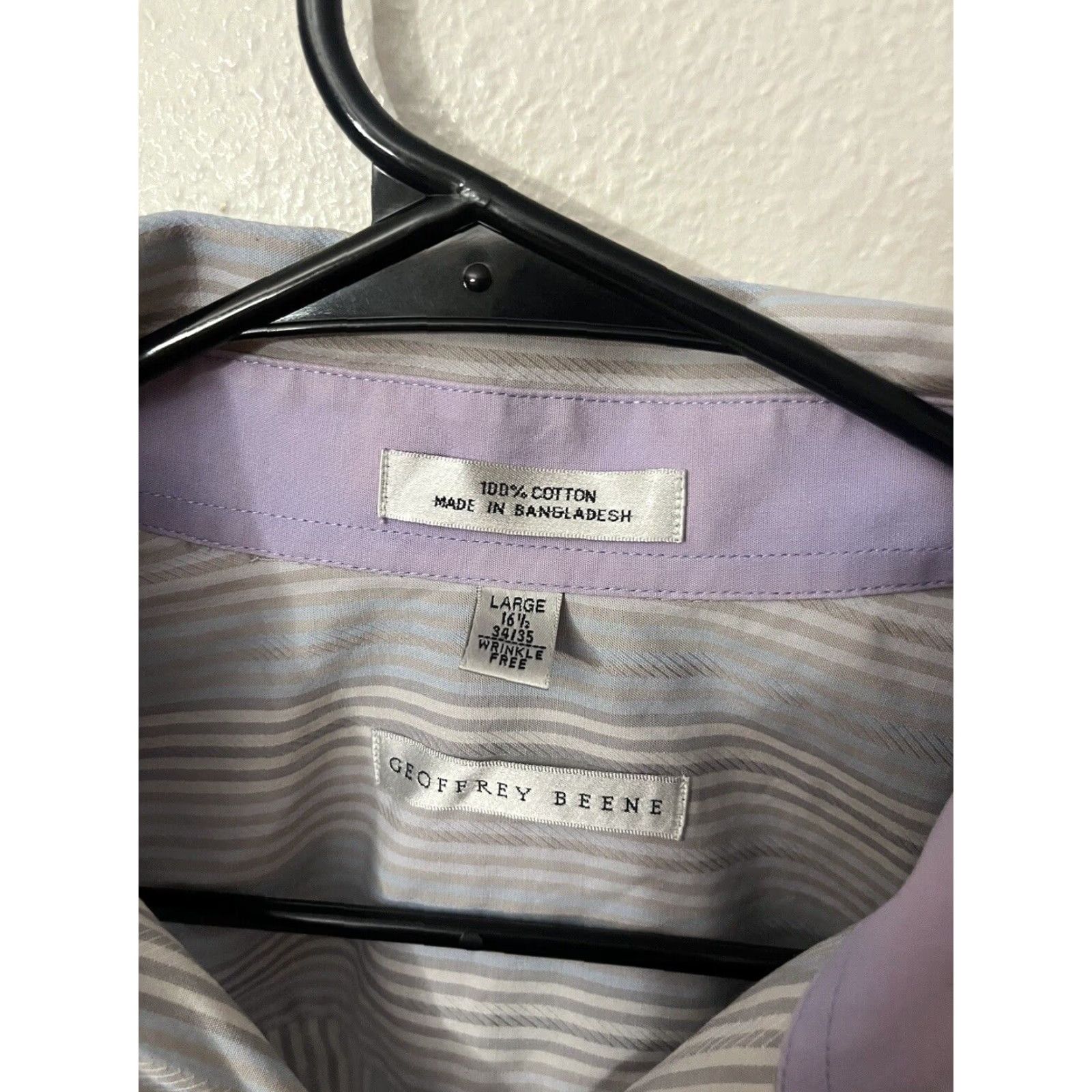 Geoffrey Beene Geoffrey Beene Shirt Striped Button-Up Men’s Long Sleeve 16.5 Multicolor Classic Cotton Blend Size US L / EU 52-54 / 3 - 2 Thumbnail