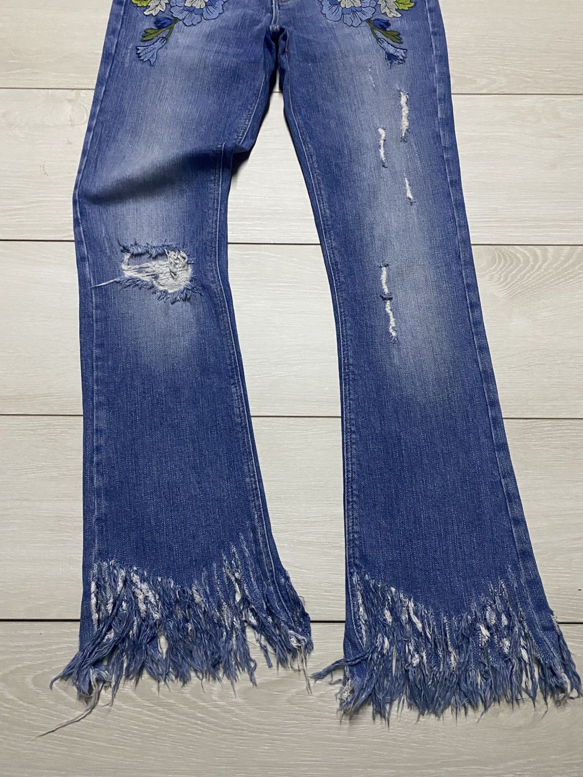 Rhude × Zara Zara Trafaluc Denim Wear Strech Embroidered Frayer Leg Jeans Size 26" / US 2 / IT 38 - 5 Thumbnail