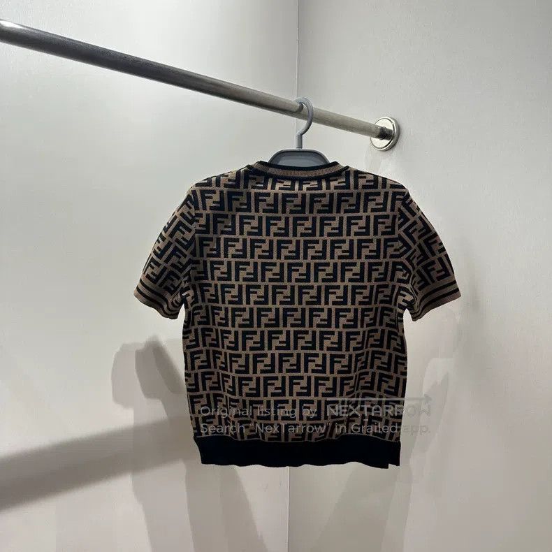 Fendi Fendi All-over Double F Logo Knit Short Sleeve Size XS / US 0-2 / IT 36-38 - 2 Thumbnail