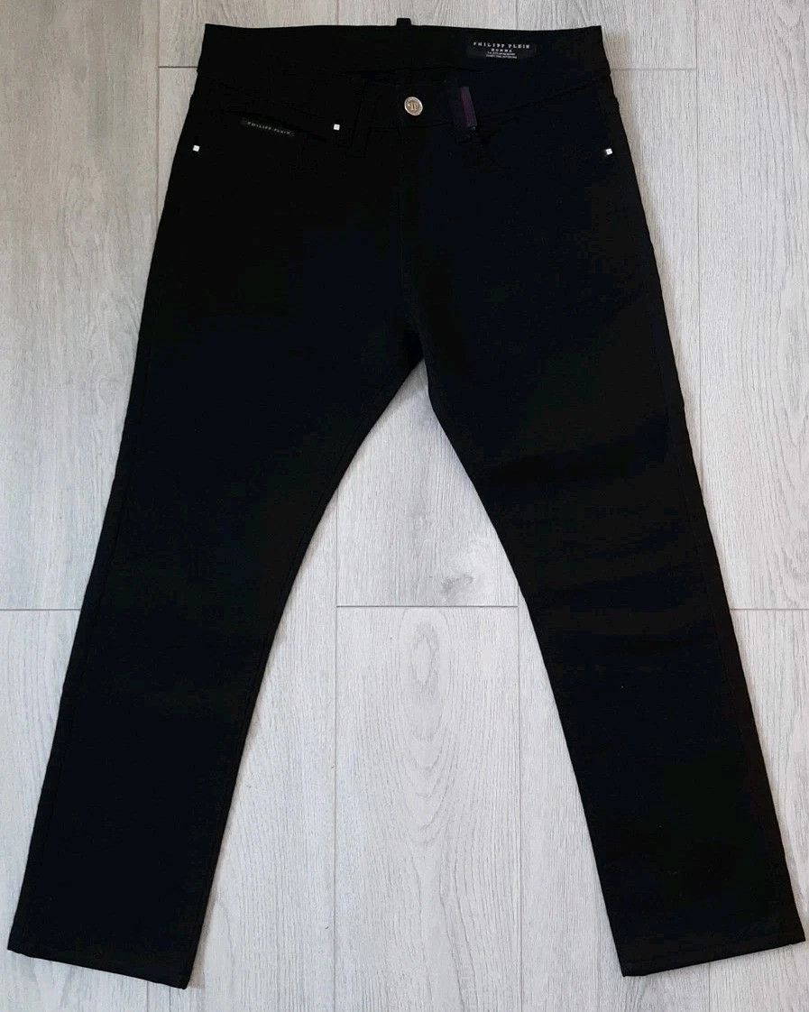 Philipp Plein Philipp Plein Jeans Mens Black Skinny Stretch Denim Pants Size US 32 / EU 48 - 4 Thumbnail