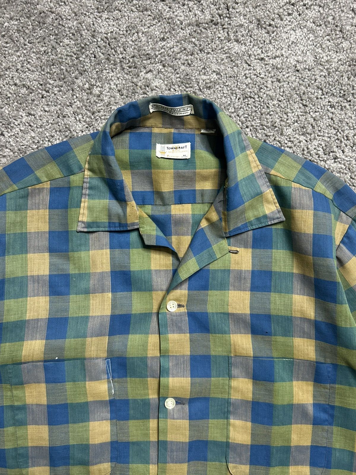 JCPenney Vintage 60s Loop Collar Penneys Towncraft Button Up Shirt Size US M / EU 48-50 / 2 - 2 Thumbnail