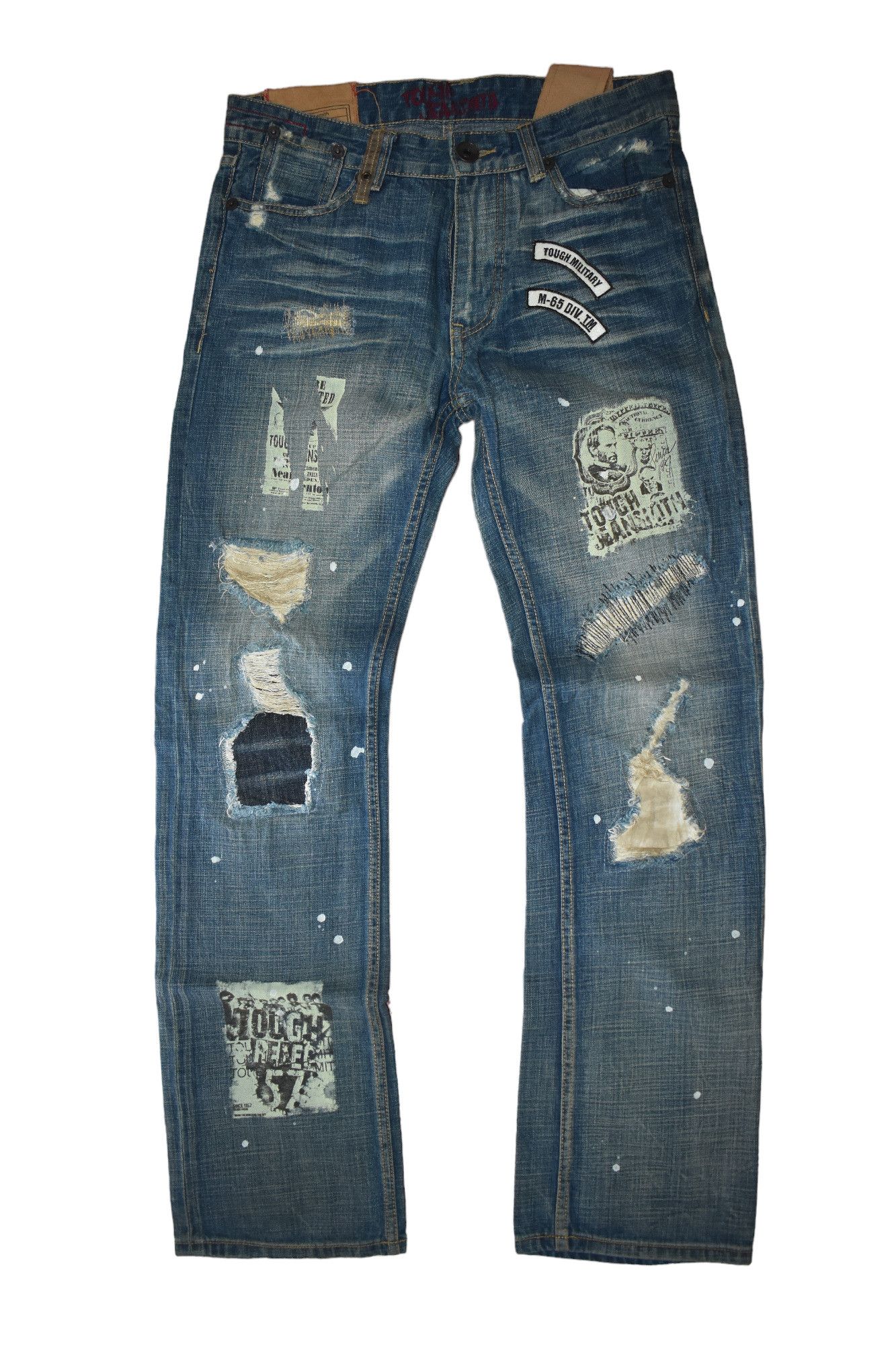 Japanese Brand Flared Tough Jeansmith Patchwork Denim Pants Size US 34 / EU 50 - 2 Thumbnail