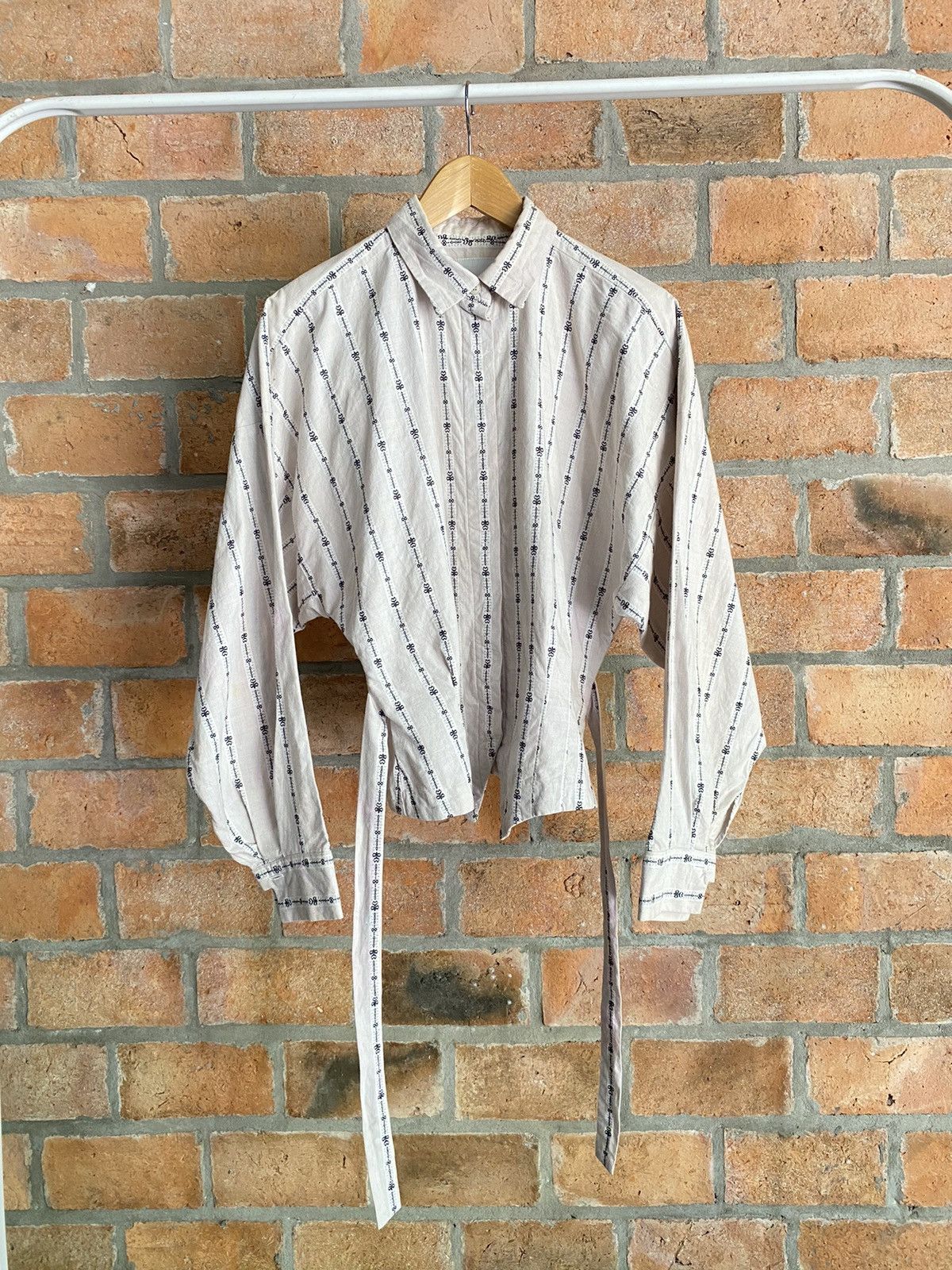 Norma Kamali NORMA KAMALI Striped Angled-Hem Shirt Size L / US 10 / IT 46 - 7 Thumbnail