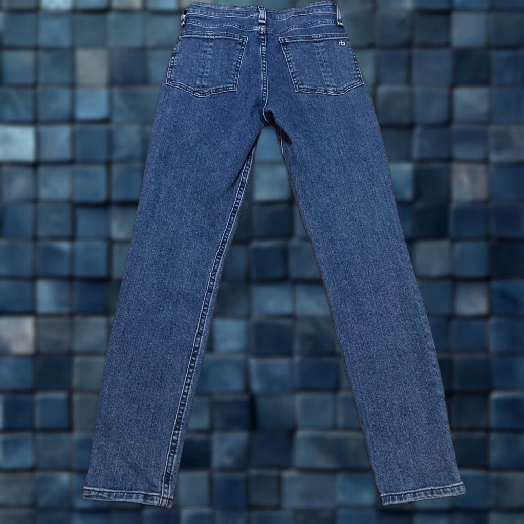 Rag & Bone rag & bone Jeans Blue Denim Skinny 25 Large 5-Pocket Rise High Stretch Womens/Adults Slim Regular Inseam 26 Ankle Mid Wash 90s (if applicable) Size 42" / US 20 - 1 Thumbnail