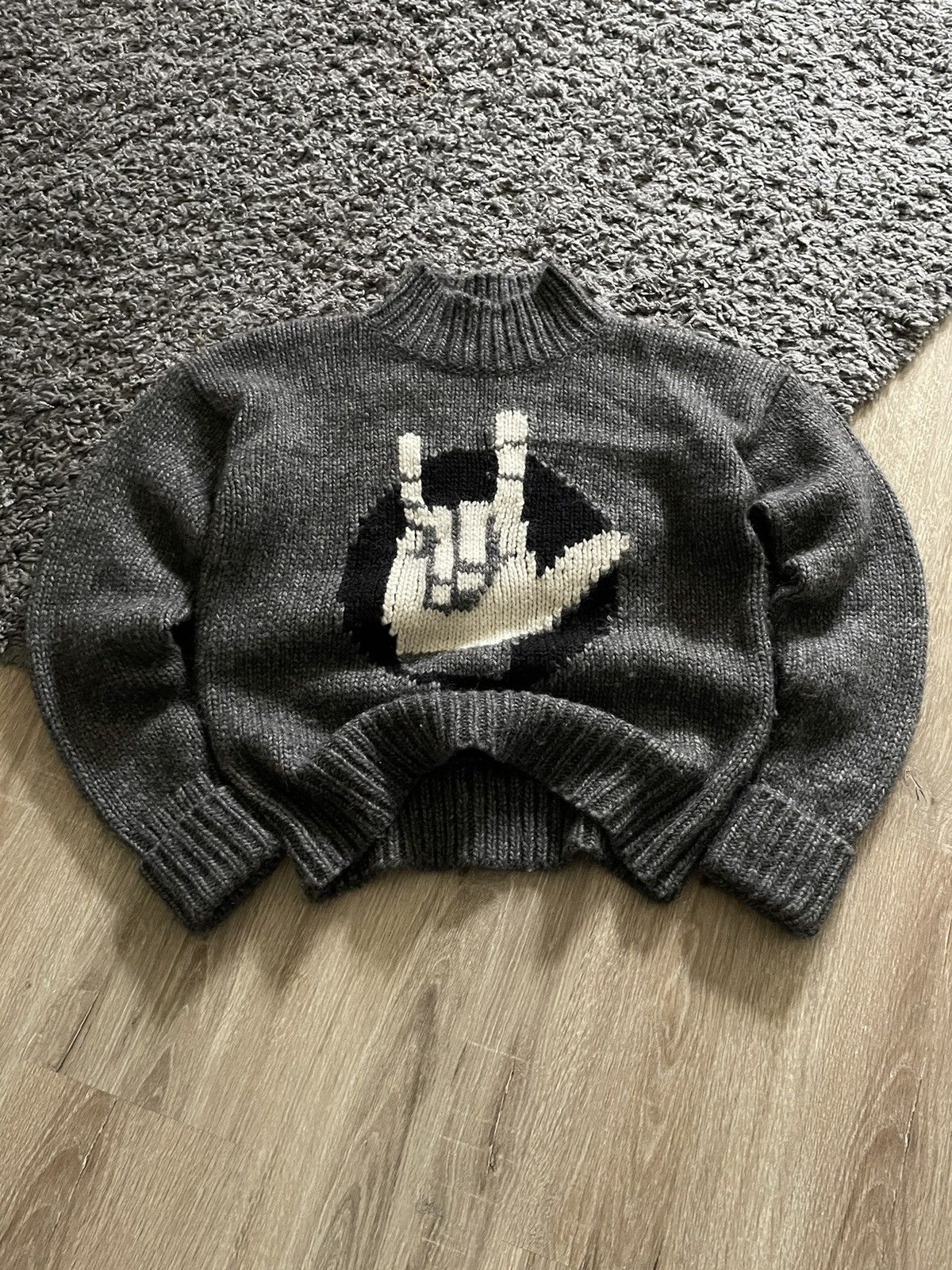 Neil Barrett Rare Neil Barrett Thunderbolt Rock Logo Wool Knit Sweater Size US M / EU 48-50 / 2 - 1 Thumbnail