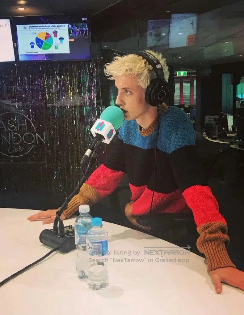 LV Colorblock Pullover Knit Sweater.