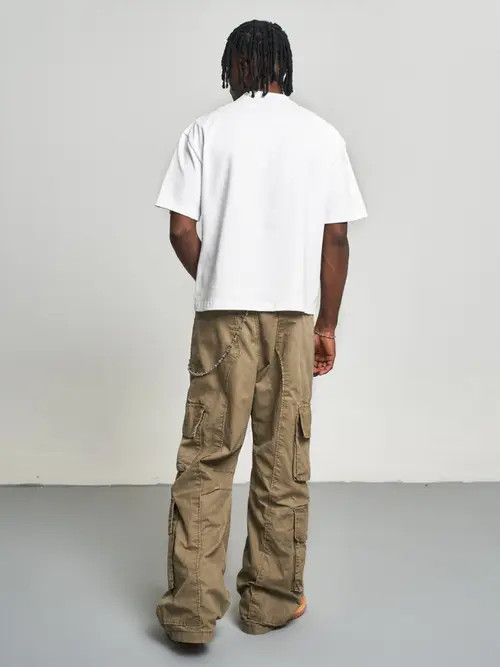 Japanese Brand Miyazaki x Rika Beige Cargo Stacked Baggy Pants Size US 32 / EU 48 - 5 Thumbnail