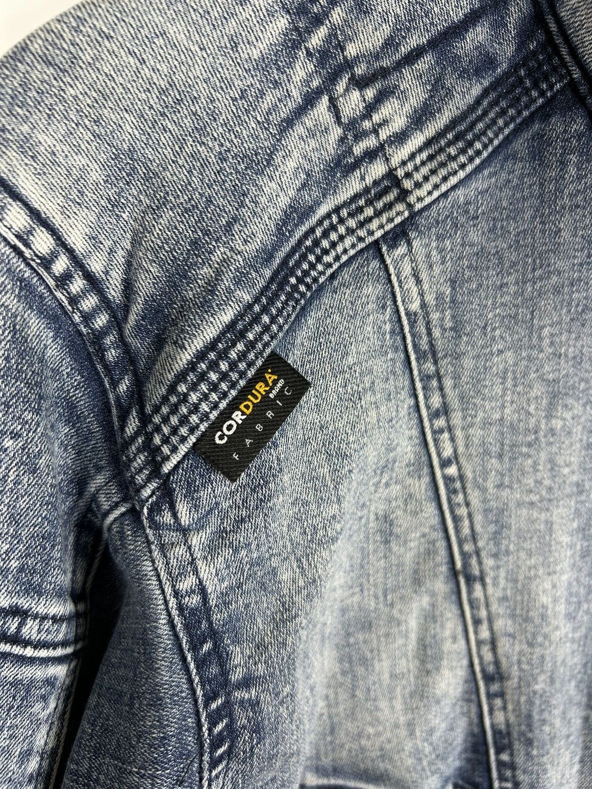 Japanese Brand 🔥Field Core Cordura Fabric Denim Distressed Rider Jacket Size US L / EU 52-54 / 3 - 9 Thumbnail