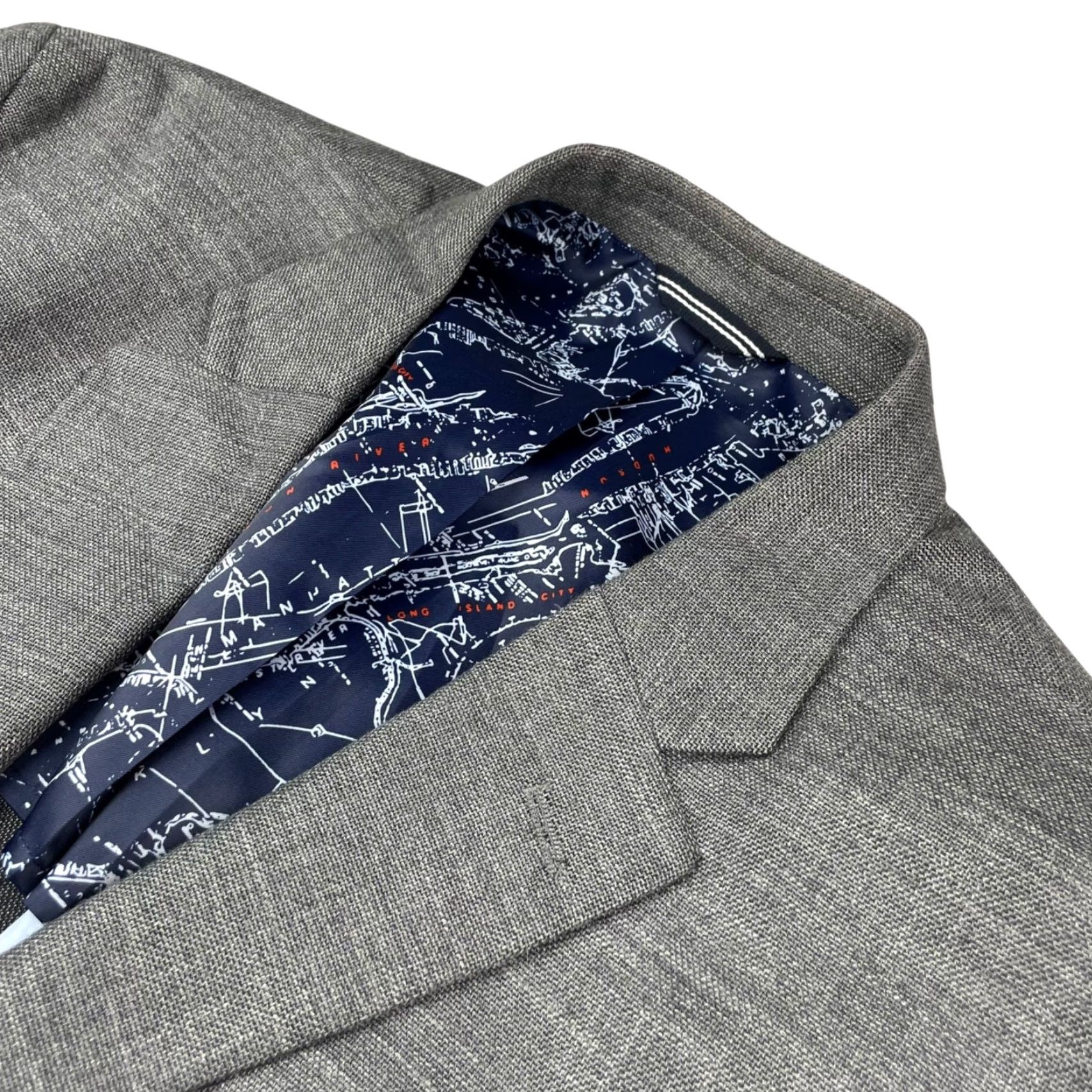 Nautica Nautica Men's Blazer Gray 46R 2-Button Linen Blend Solid Jacket Coat Regular Fit Mens Size 46R - 2 Thumbnail