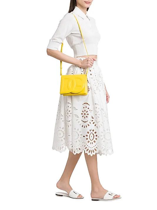 Dolce & Gabbana os11x1225 Size: OS / DG Leather Flap Crossbody Bag in Yellow Size ONE SIZE - 2 Thumbnail