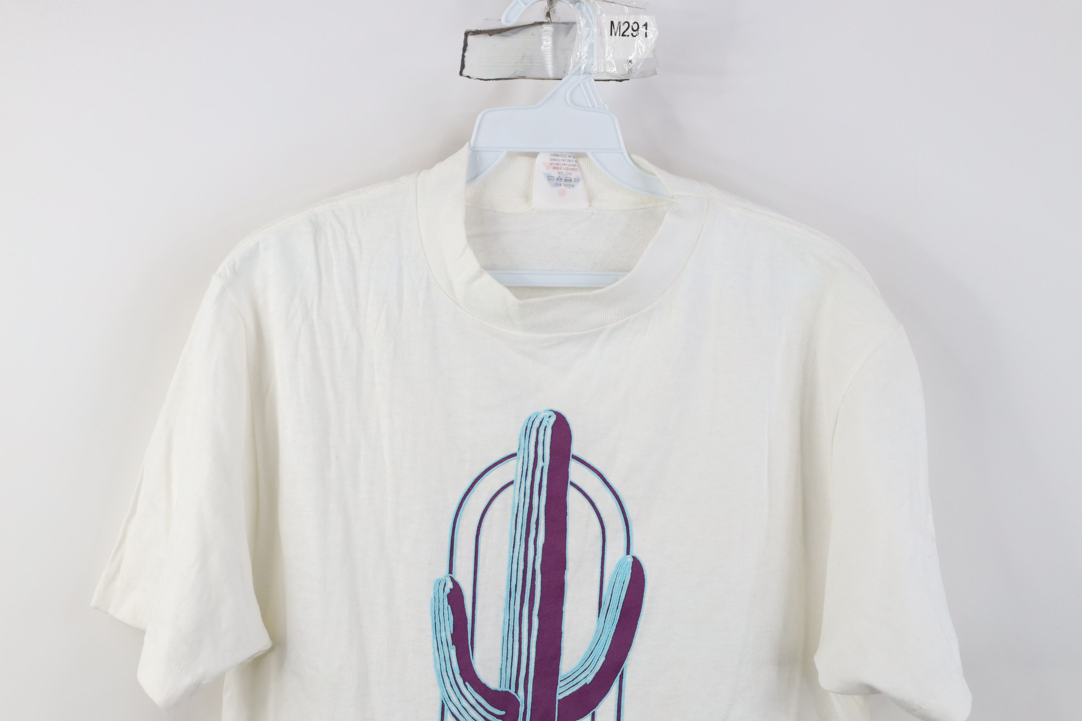 Vintage Vintage 90s Streetwear Sun Fun Sand Cactus T-Shirt White USA Size US M / EU 48-50 / 2 - 2 Thumbnail