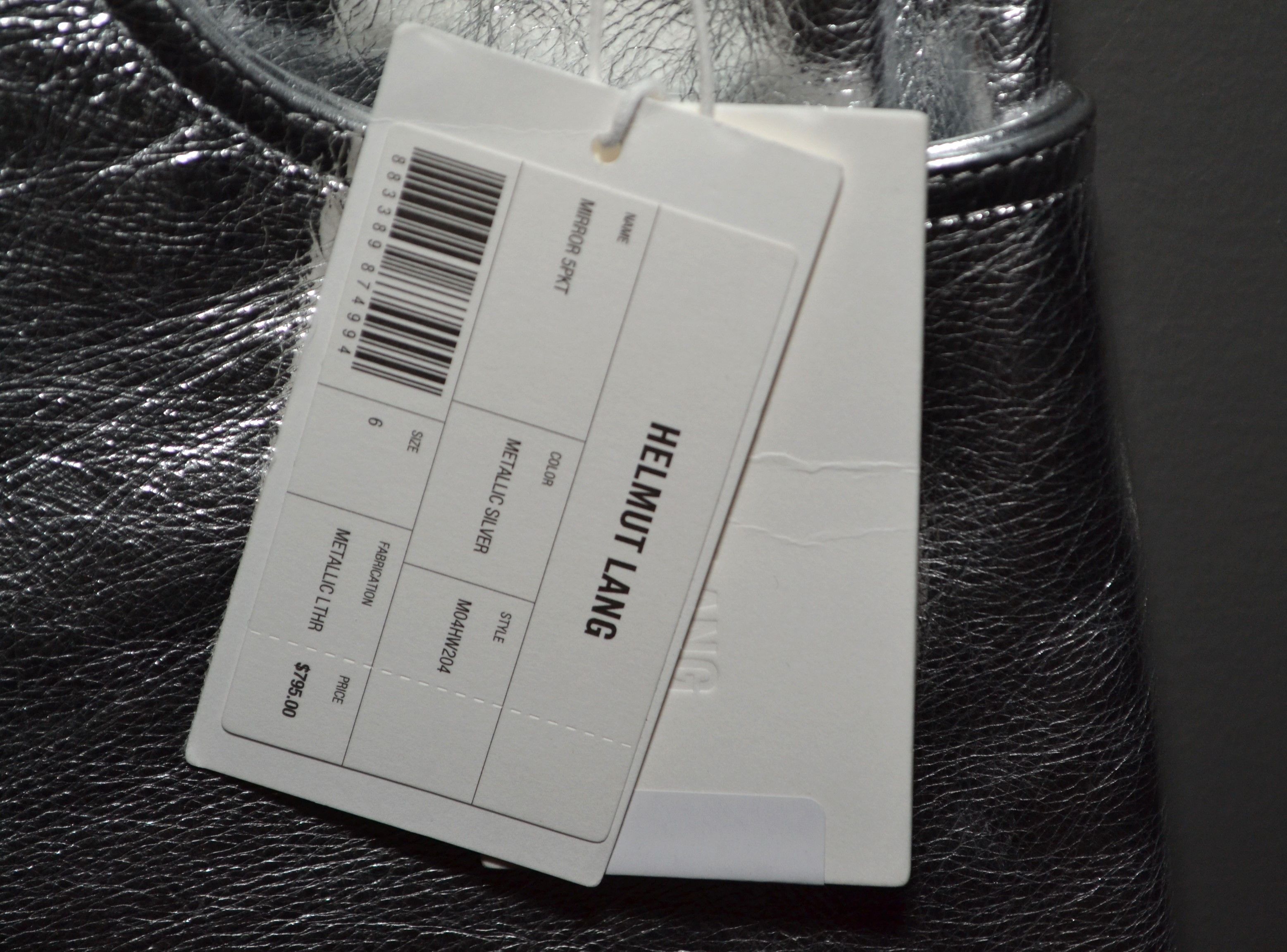 Helmut Lang Helmut Lang Mirror Straight Leather Pants Astro Biker Silver Size 28" / US 6 / IT 42 - 6 Thumbnail