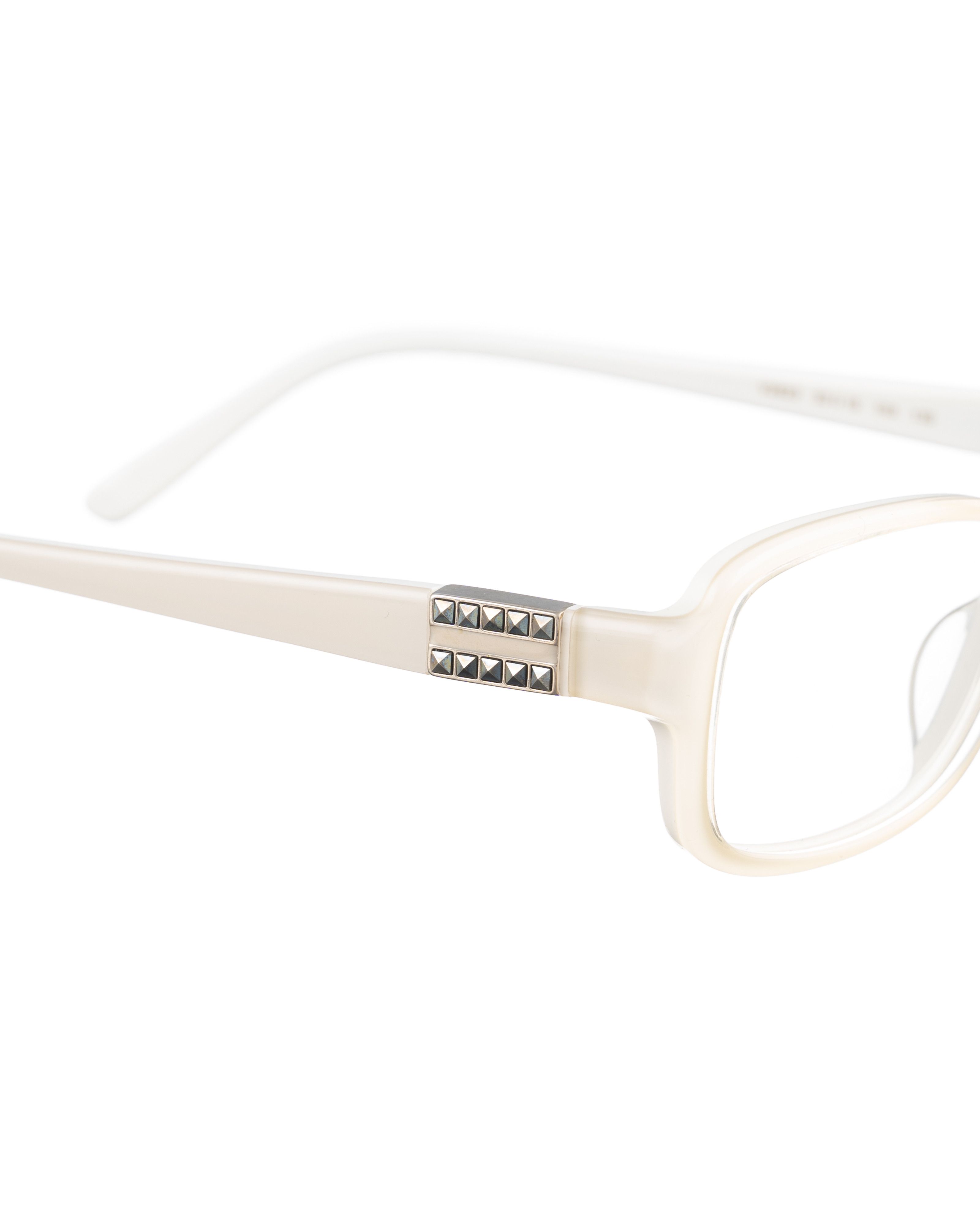 Valentino Valentino 00s White Milk Glasses with White Grey Rhinestones Size ONE SIZE - 3 Thumbnail