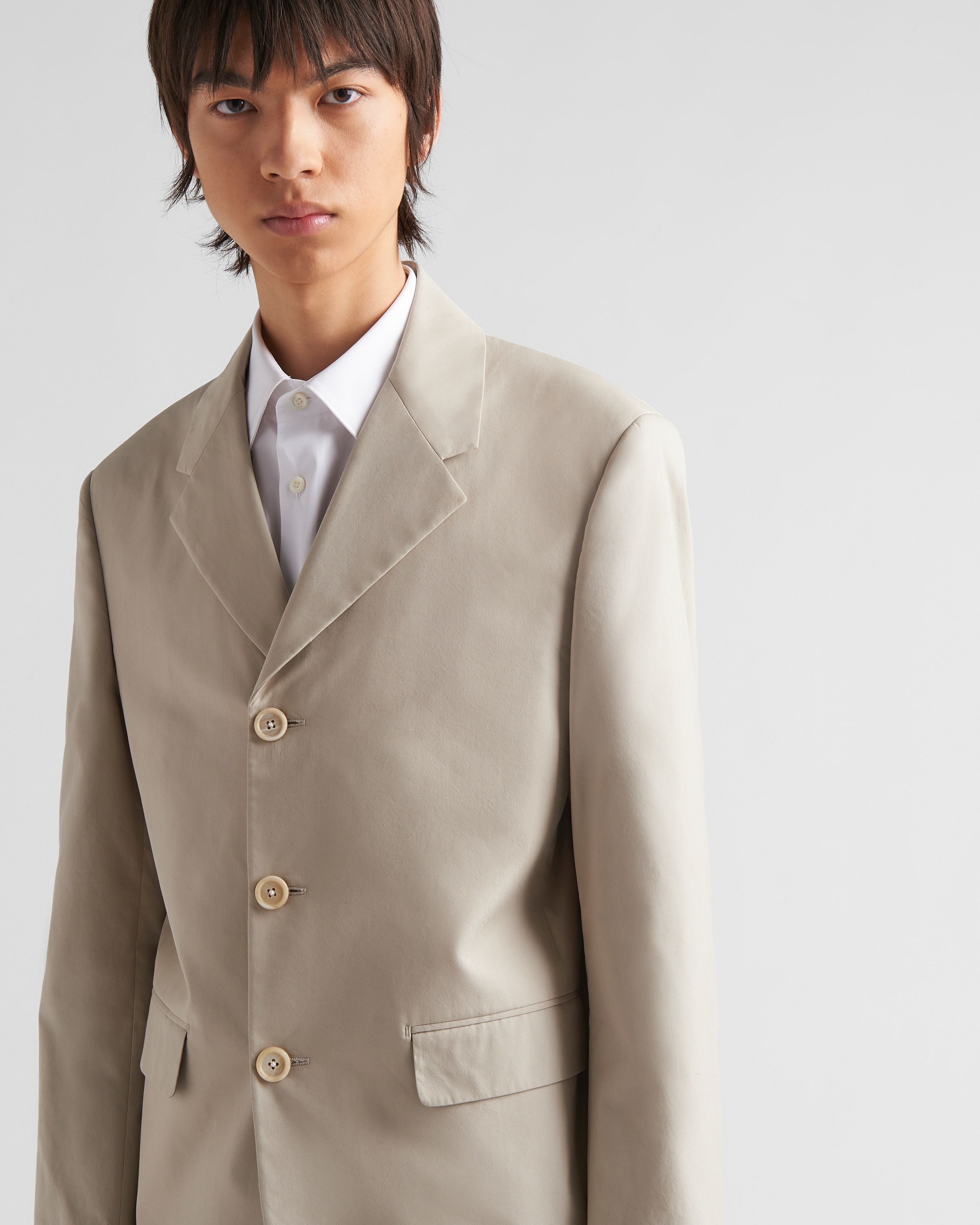Prada o1bcso1str1025 Single-Breasted Mohair Wool Jacket in Ivory Size US M / EU 48-50 / 2 - 3 Thumbnail