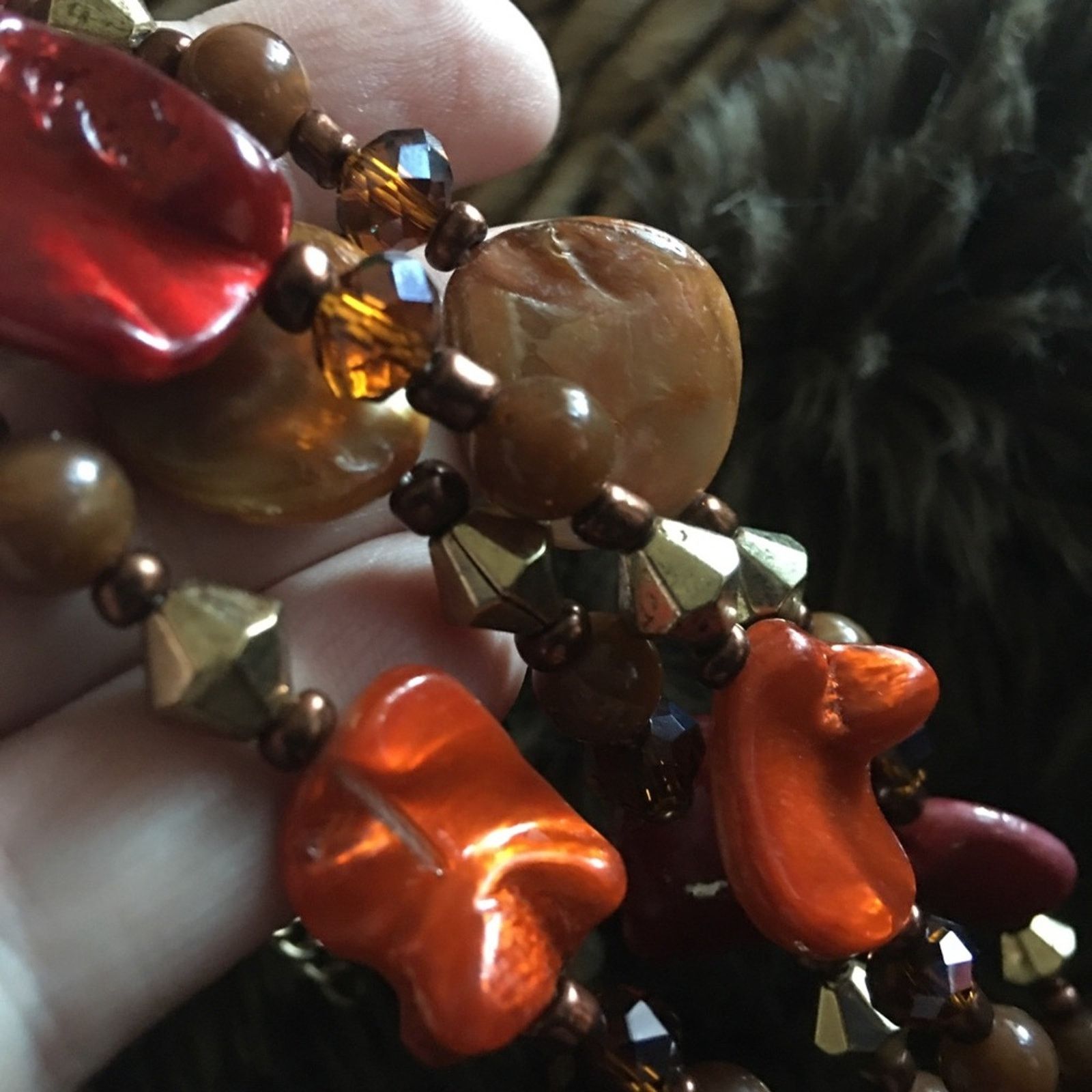 Vintage Vintage fall tone painted natural shell necklace Size ONE SIZE - 6 Thumbnail
