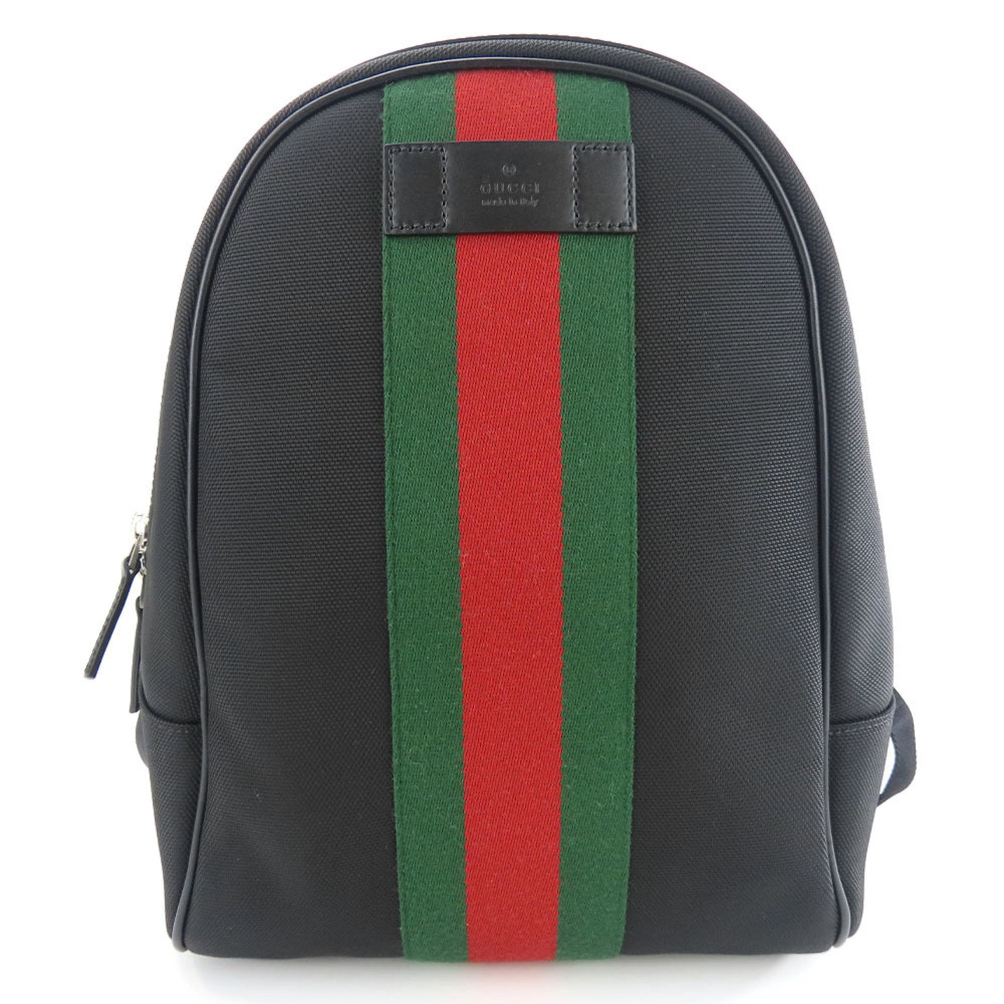 Gucci black with green and red stripe backpack Gucci Web Backpack GG Web Stripes Medium Brown/Green/Red - US main image 3