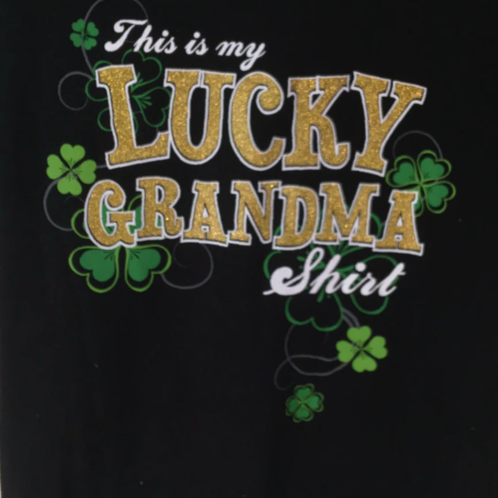 Vintage Lucky Tee Shirt Womens T-Shirt Black Graphic Luck Grandma Shirt Sz L Size L / US 10 / IT 46 - 4 Thumbnail
