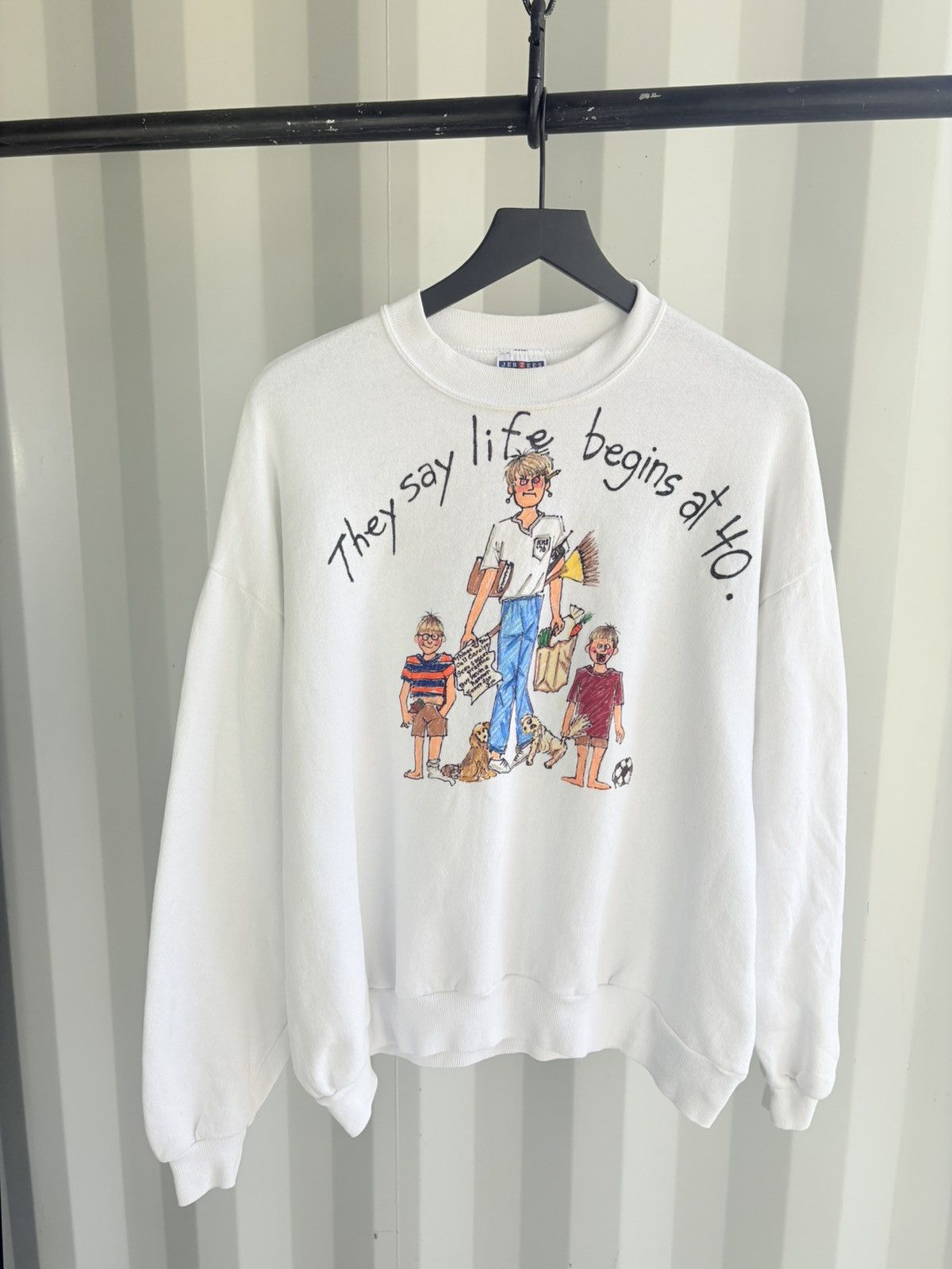 Vintage Life Begins at 40 Faded Sweatshirt Distressed ERD Grunge WCC Size US XL / EU 56 / 4 - 3 Thumbnail
