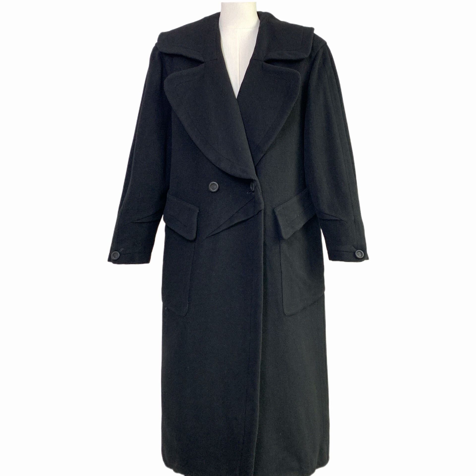 Thierry Mugler Thierry Mugler Black Cashmere Coat Size M / US 6-8 / IT 42-44 - 1 Thumbnail