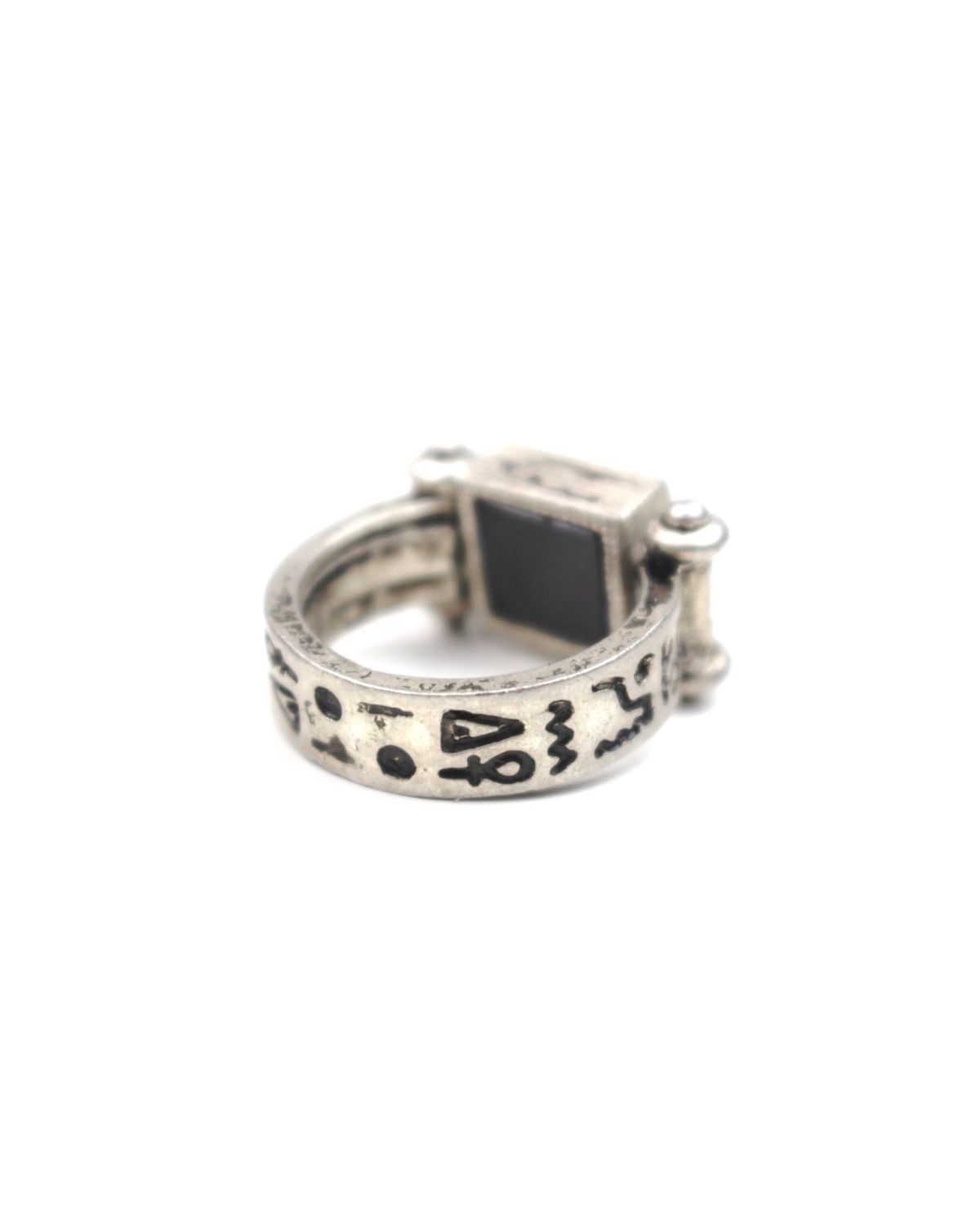 If Six Was Nine 1990S JAPANESE MADE GLYPHLOCK ROTATING SIGNET RING Size ONE SIZE - 4 Thumbnail