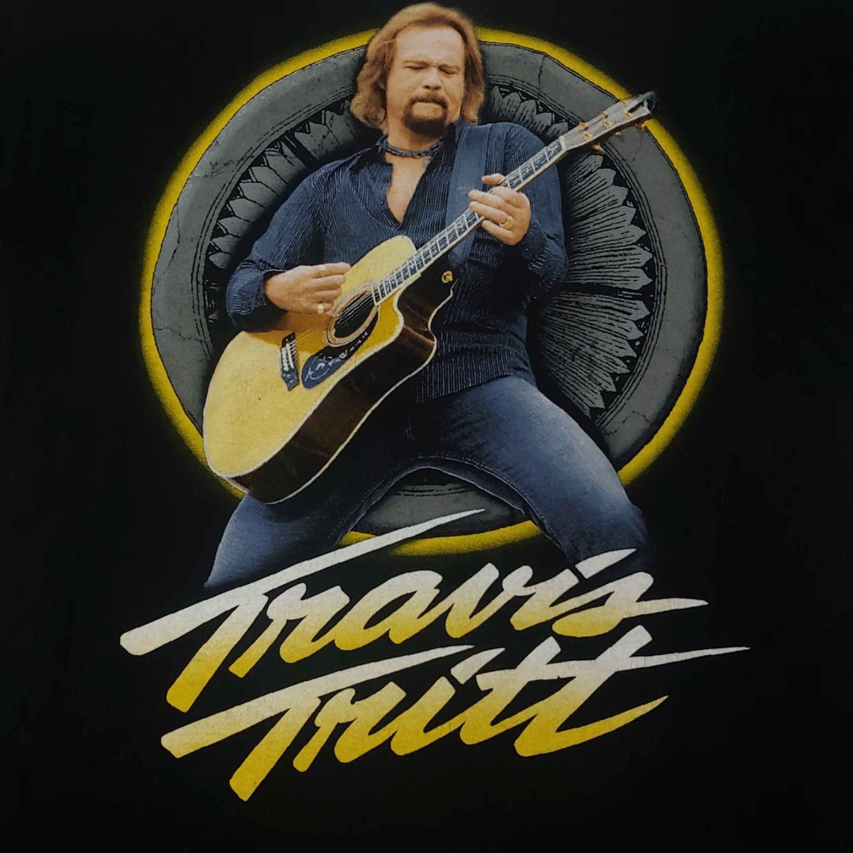 Anvil Travis Tritt Live Tour 2011 Shirt Medium Black Country Music Graphic T-Shirt Men Crew Neck Short Sleeve Size US M / EU 48-50 / 2 - 2 Thumbnail