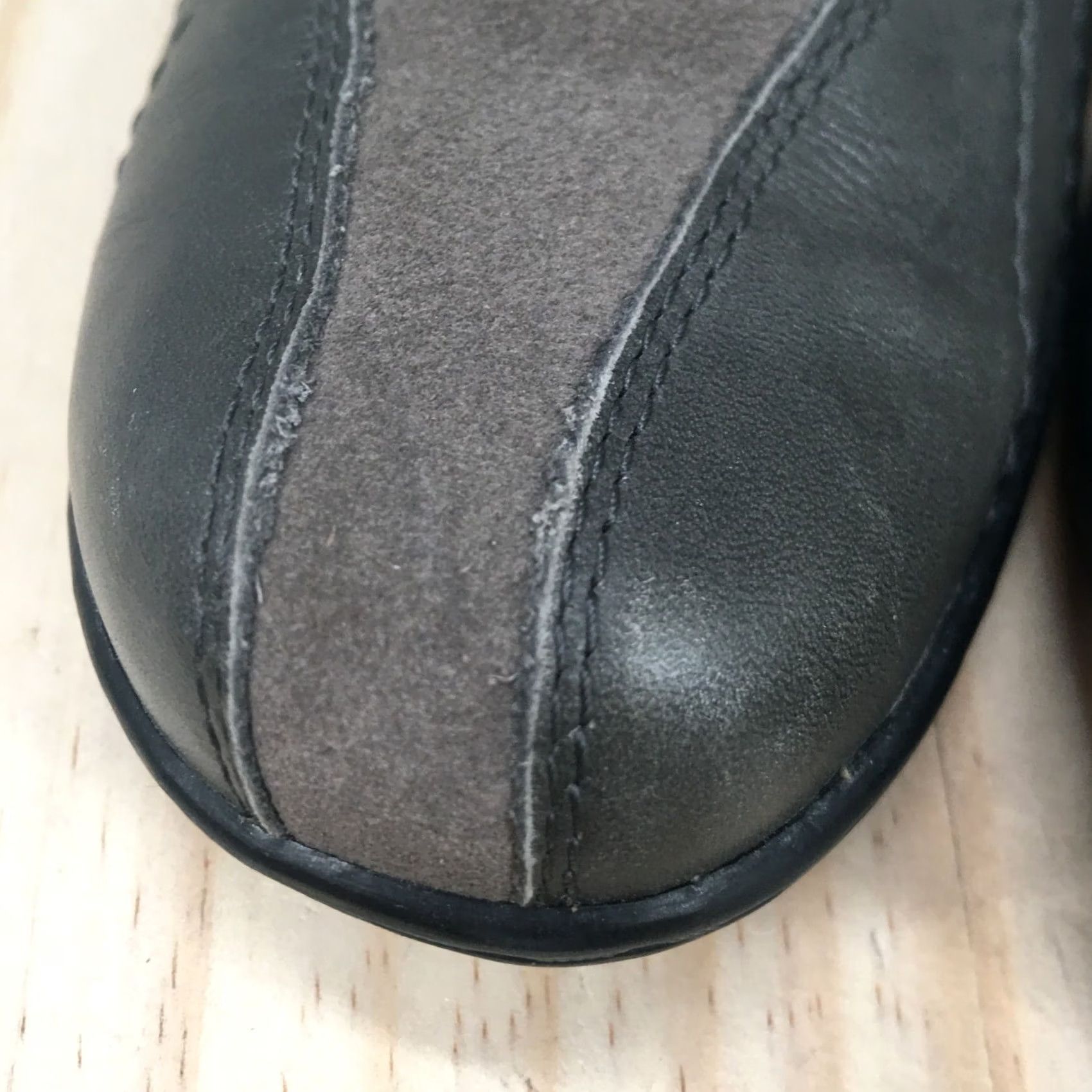 Clarks Clarks Bendables Womens 8.5 M Casual Comfort Slip On Loafer Flats Gray Leather Size US 6 / IT 36 - 3 Thumbnail