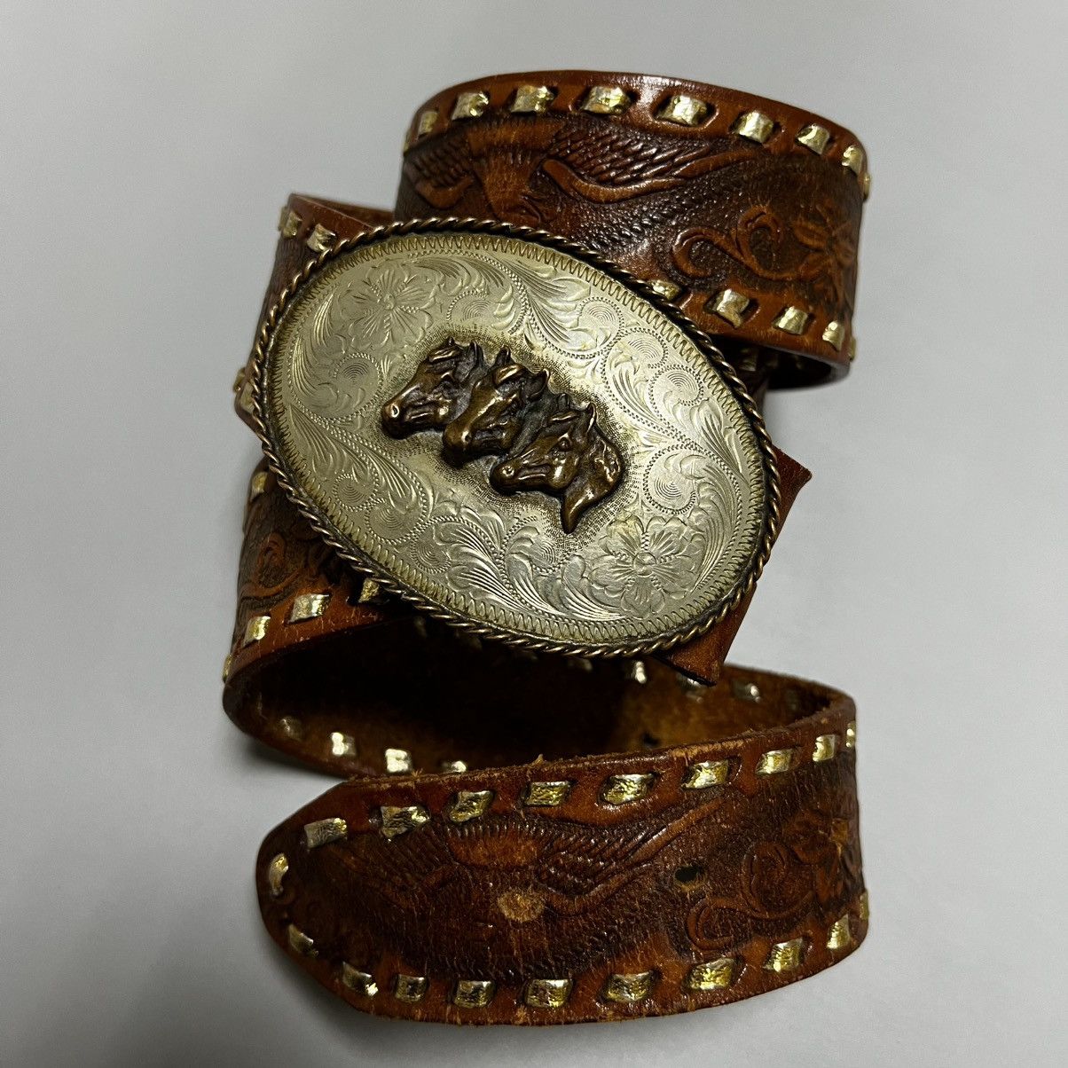 Cowboy Equipment × Japanese Brand × Vintage Leather belt vintage y2k cowboy buckle Size ONE SIZE - 1 Thumbnail