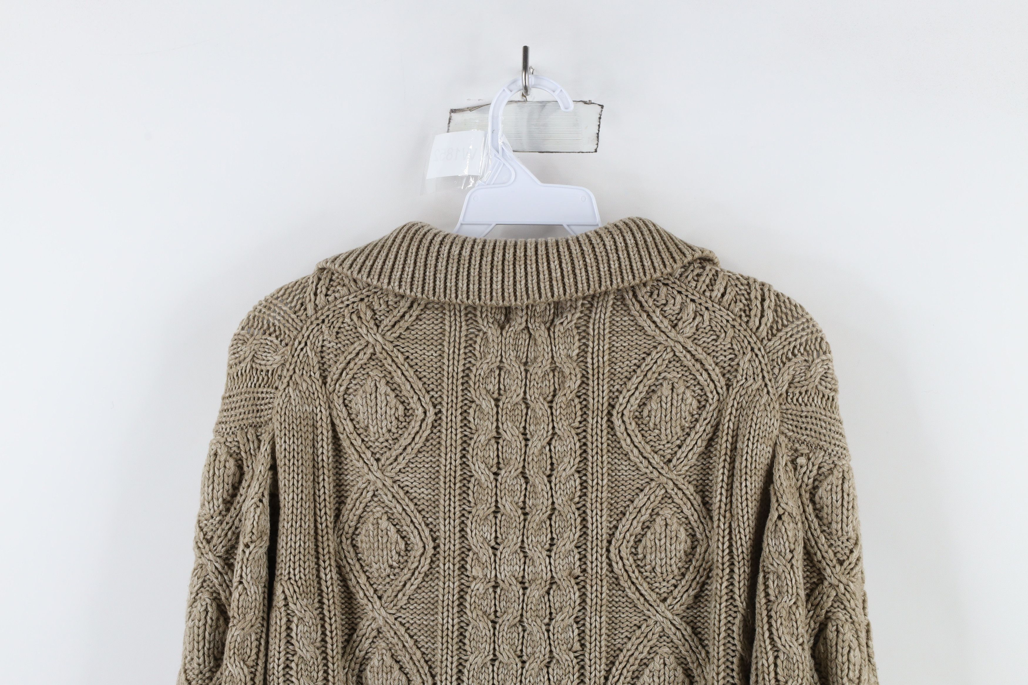 Vintage Vintage 70s Streetwear Fisherman Cable Knit Collared Sweater Size US M / EU 48-50 / 2 - 9 Thumbnail