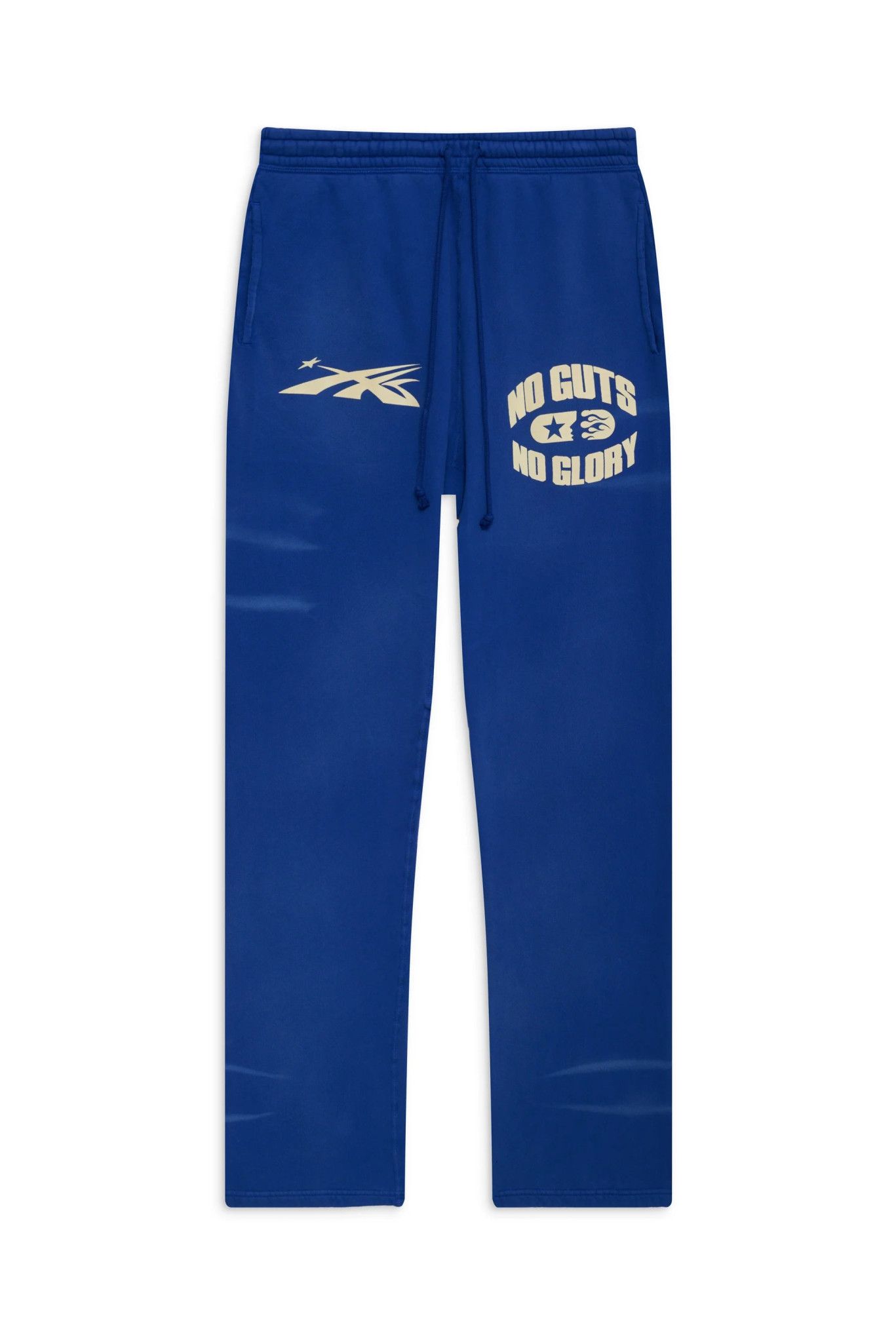 image of Hellstar Sports No Guts No Glory! Sweatpants Blue- Medium, Men's (Size 30)