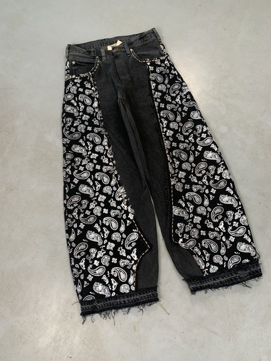 Levi's Vintage upcycled custom baggy bandana patch denim Size US 30 / EU 46 - 2 Thumbnail