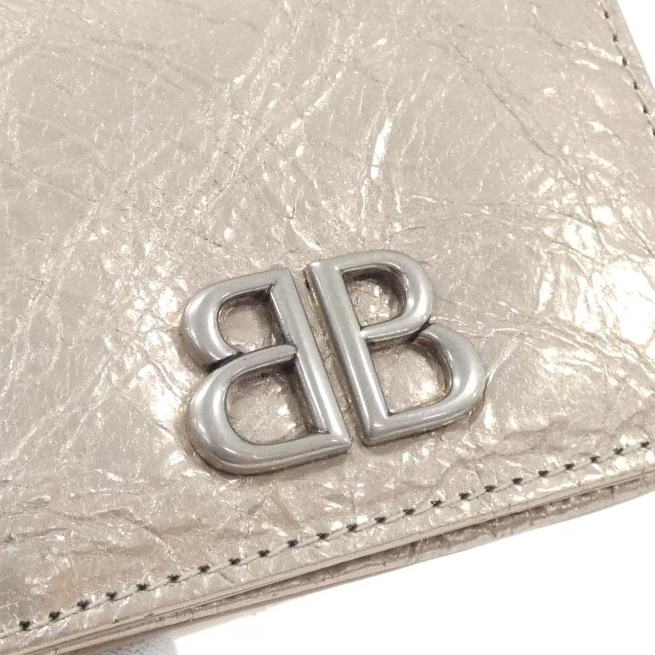 Balenciaga o1srvl11e1124 Size: OS / Monaco Mini Wallet Metallized Beige Size ONE SIZE - 3 Thumbnail