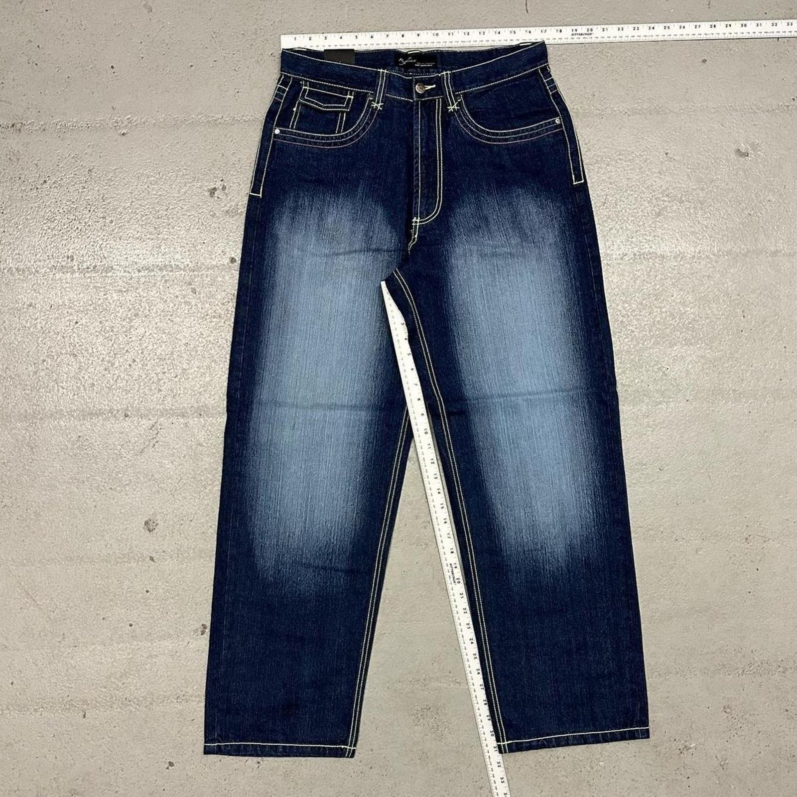 Vintage Vintage baggy y2k riflessi faded blue skater unique denim Size US 34 / EU 50 - 4 Thumbnail