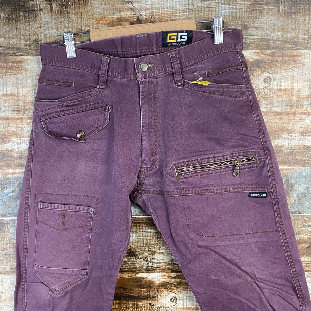 Japanese Brand DL G Ground Purple Cargo Multipocket Pants #C1001 Size US 33 - 4 Thumbnail