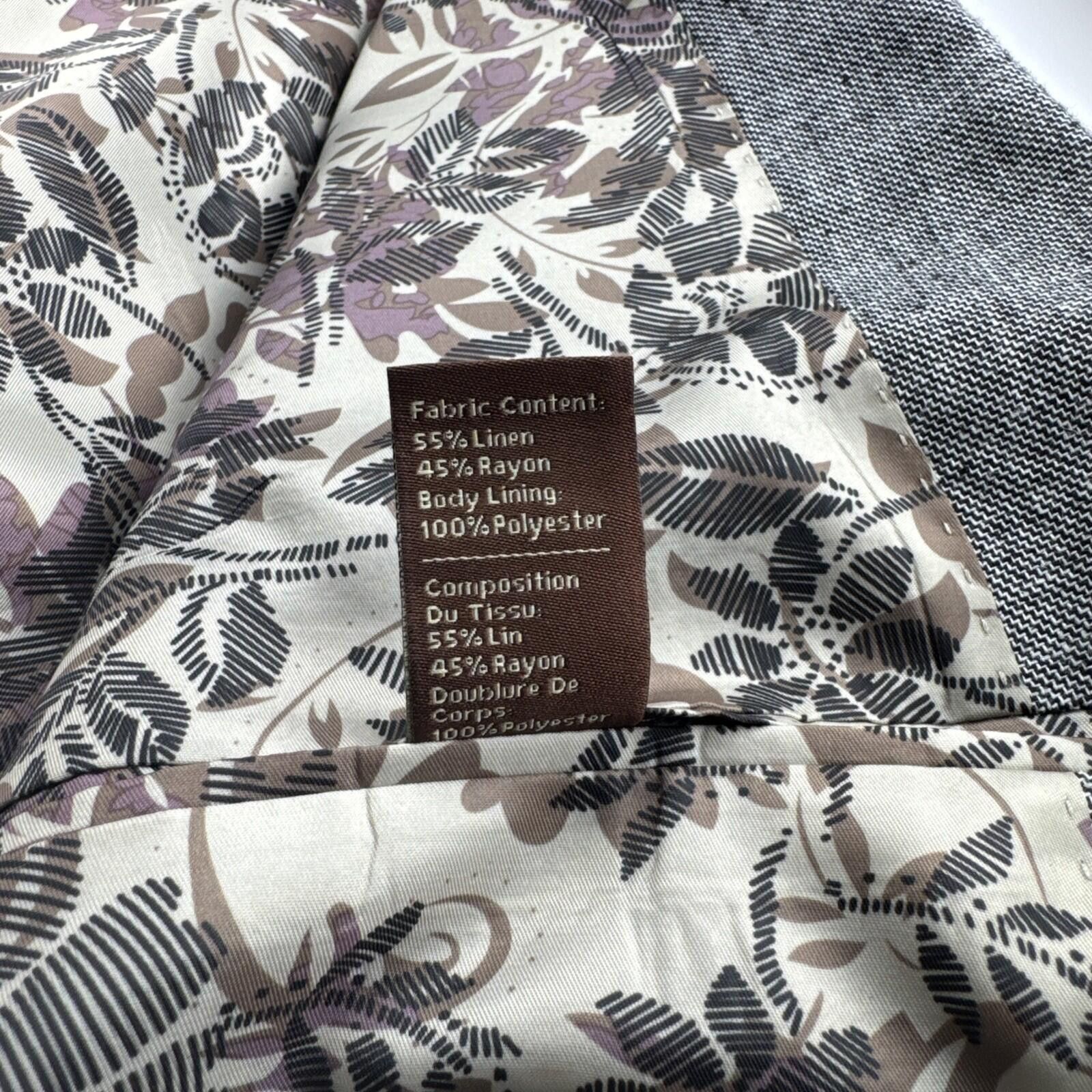 Other Oak Hill Linen Blend Blazer 2 Button Floral Lined 4XLT 58/60 Size 54R - 8 Thumbnail