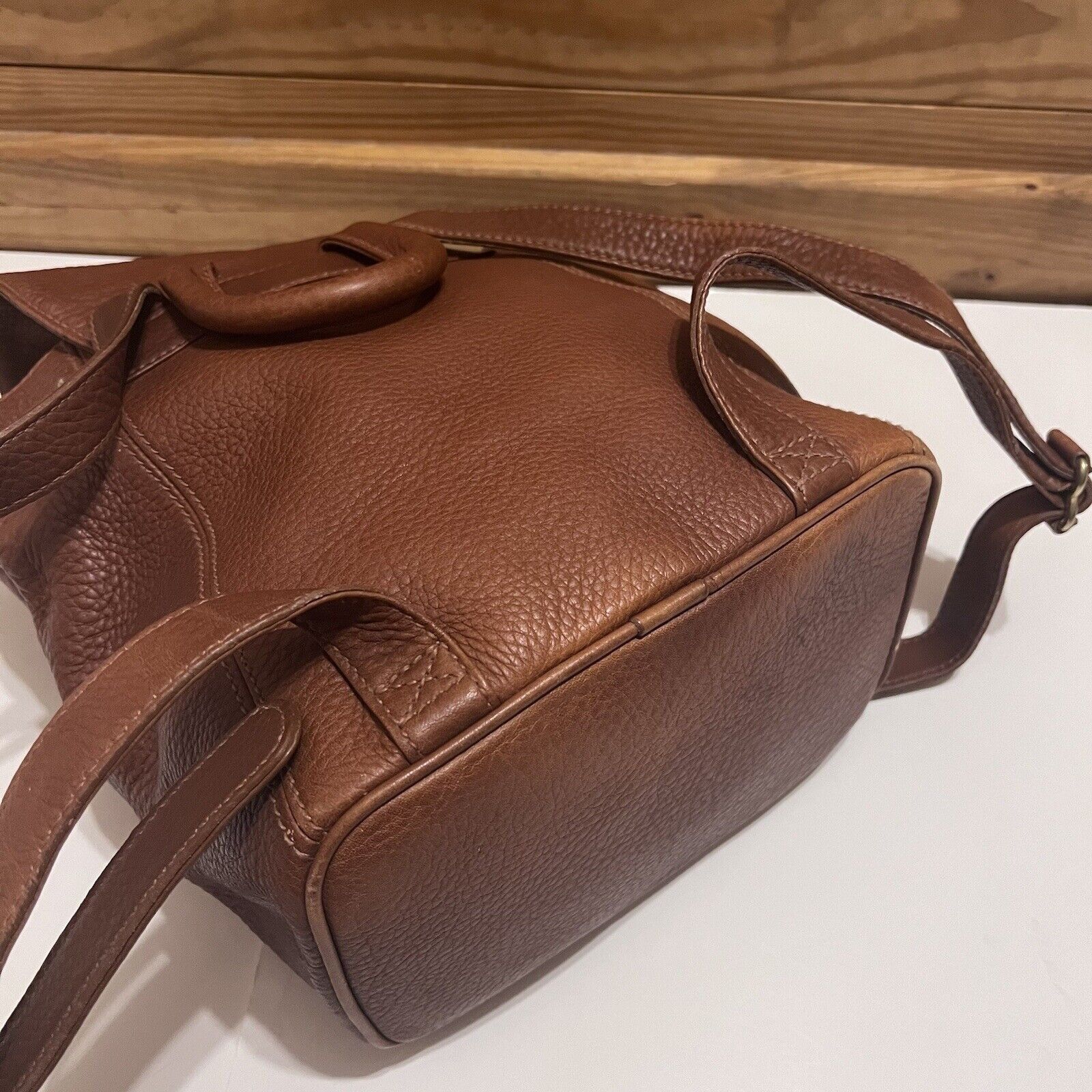Coach VINTAGE 80’s Coach Sonoma Pebbled Leather Brown Backpack No: Size ONE SIZE - 8 Thumbnail