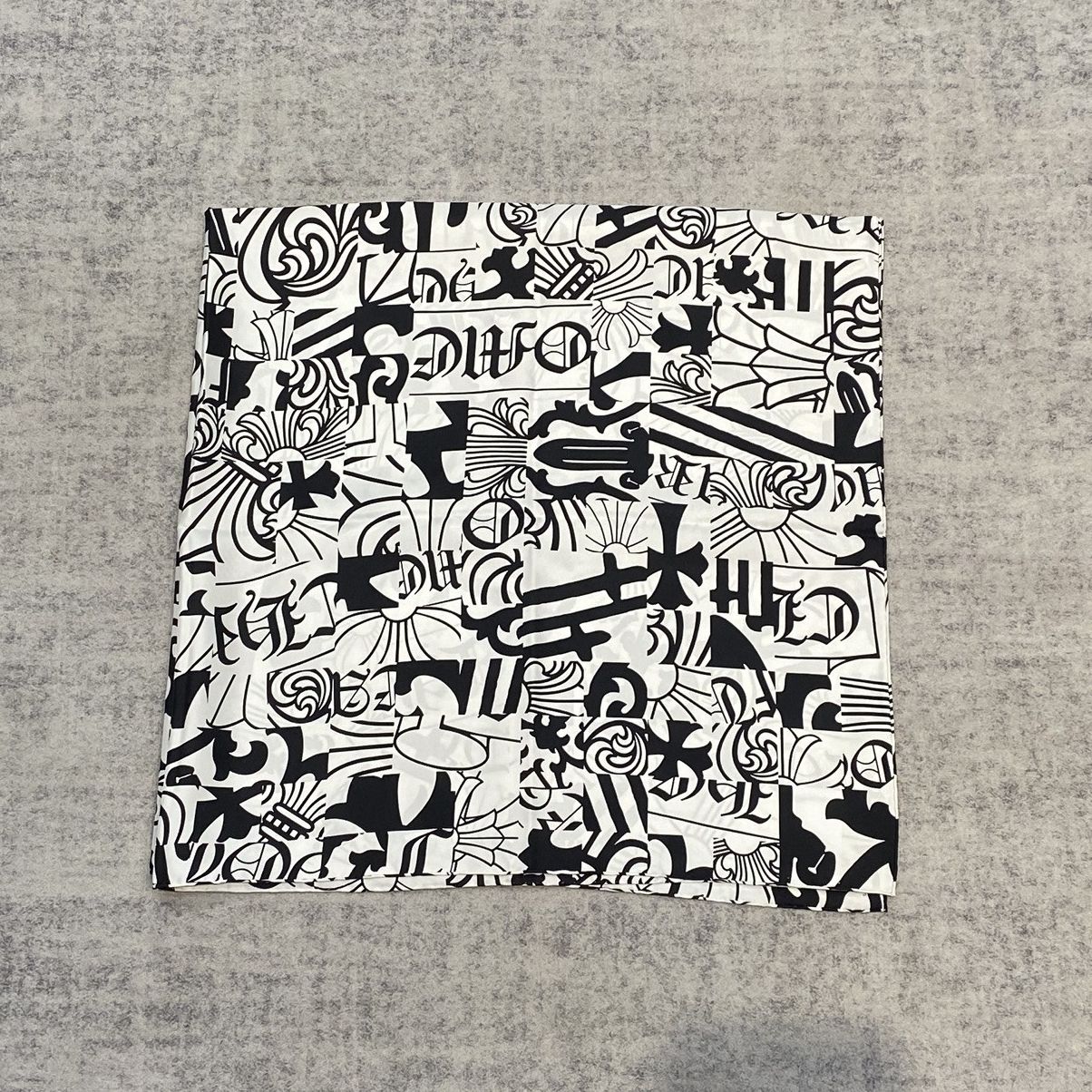 Chrome Hearts Chrome Hearts CH All over Print Silk Scarf black/white Size ONE SIZE - 3 Thumbnail