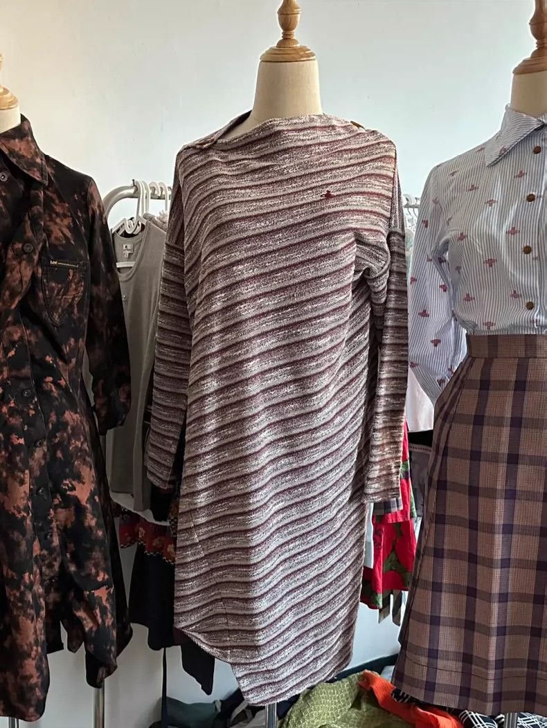 Vivienne Westwood Vivienne Westwood Asymmetric Striped Dress - dmc Size US 30 / EU 46 - 1 Thumbnail