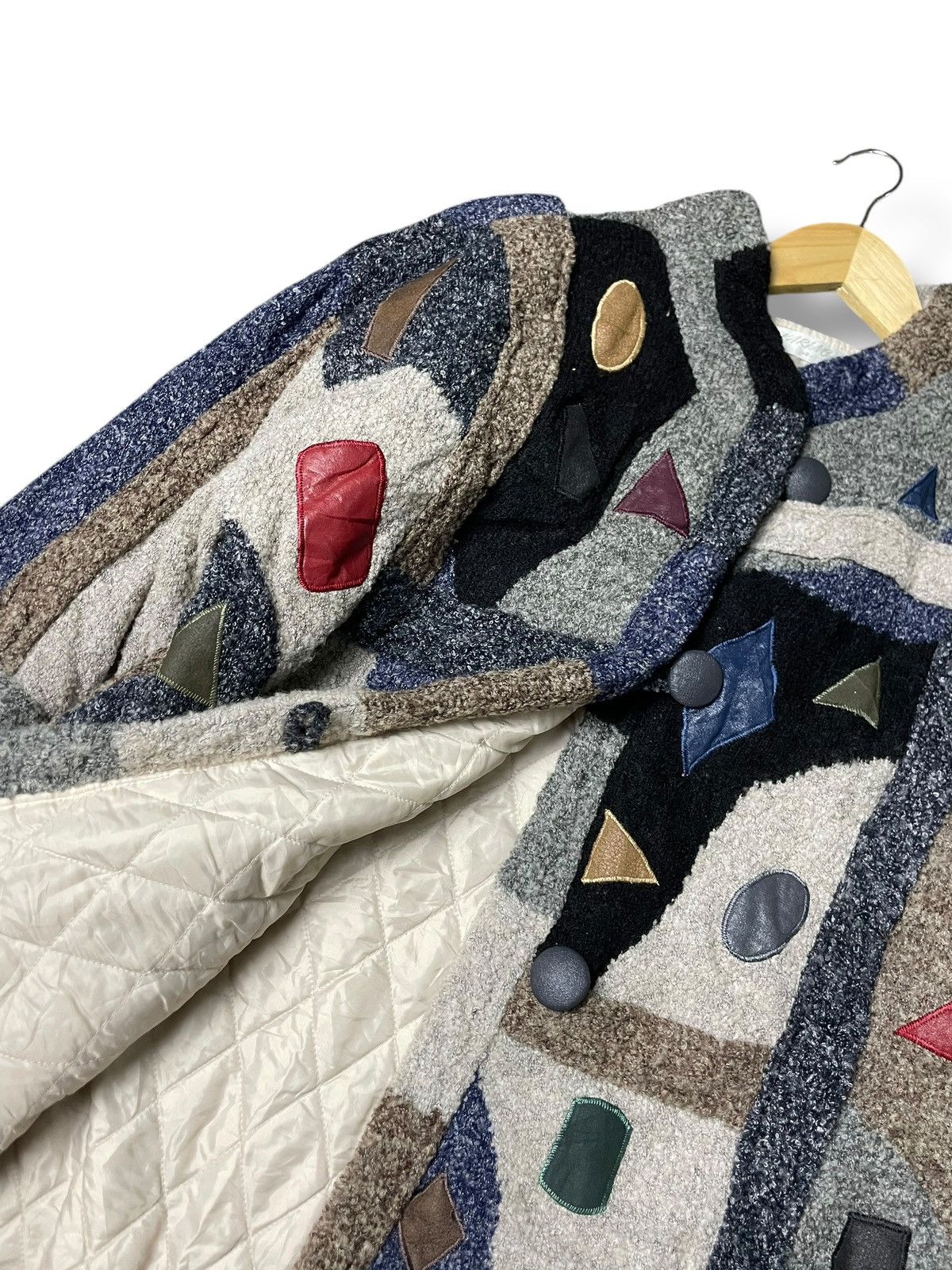Japanese Brand × Vintage KARINCA Brand Knit-wool Abstract Jacket (73) Size US M / EU 48-50 / 2 - 7 Thumbnail