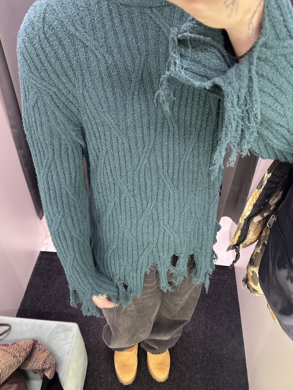 トップス KIKO KOSTADINOV CEDID CREWNECK JUMPER Kiko Kostadinov KIKO KOSTADINOV Cedid Distressed ISWN Crew