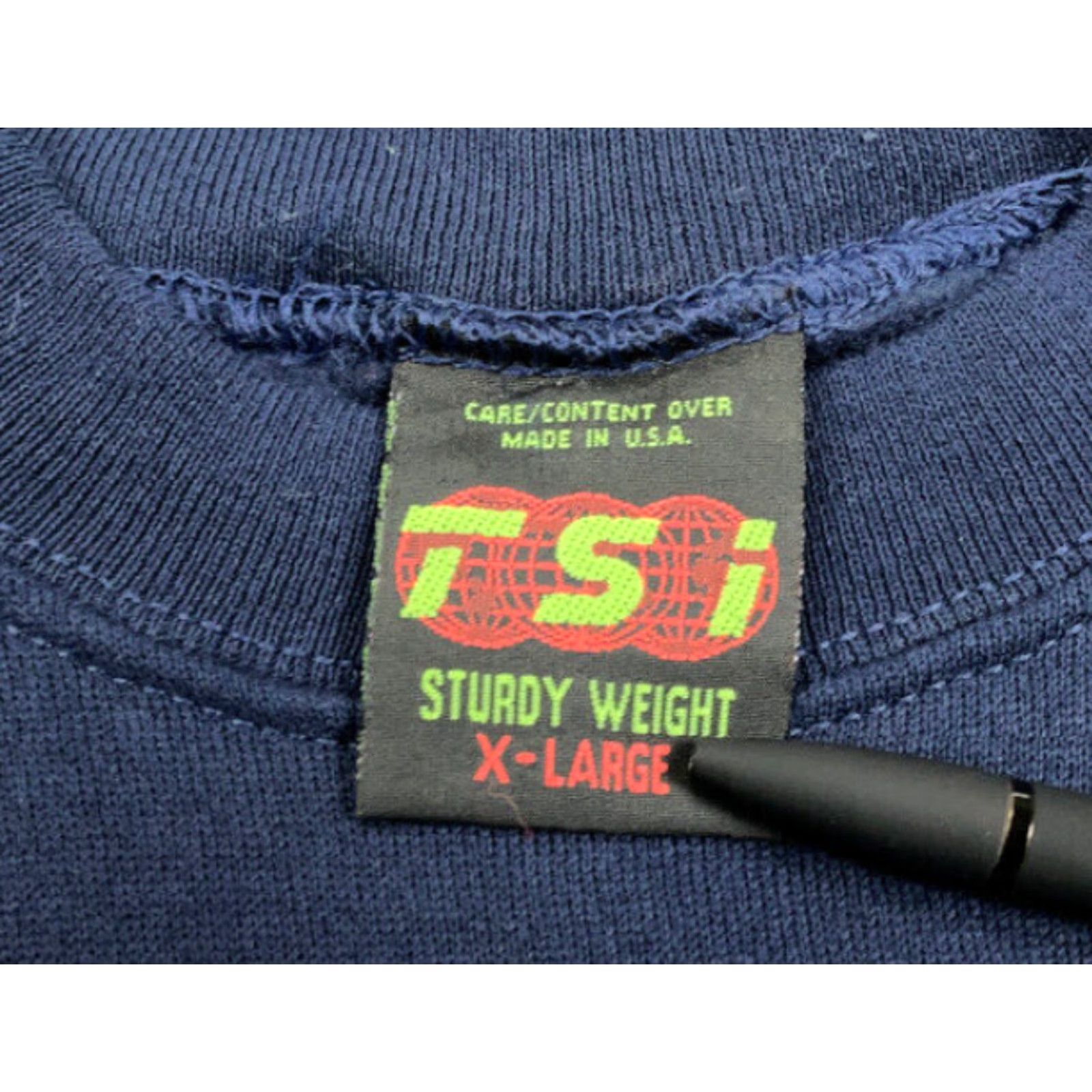 Vintage VTG 90s Owosso Michigan Embroidered Sweatshirt Dark Blue XL Mens 50-50 USA Made TSI Size US XL / EU 56 / 4 - 5 Thumbnail