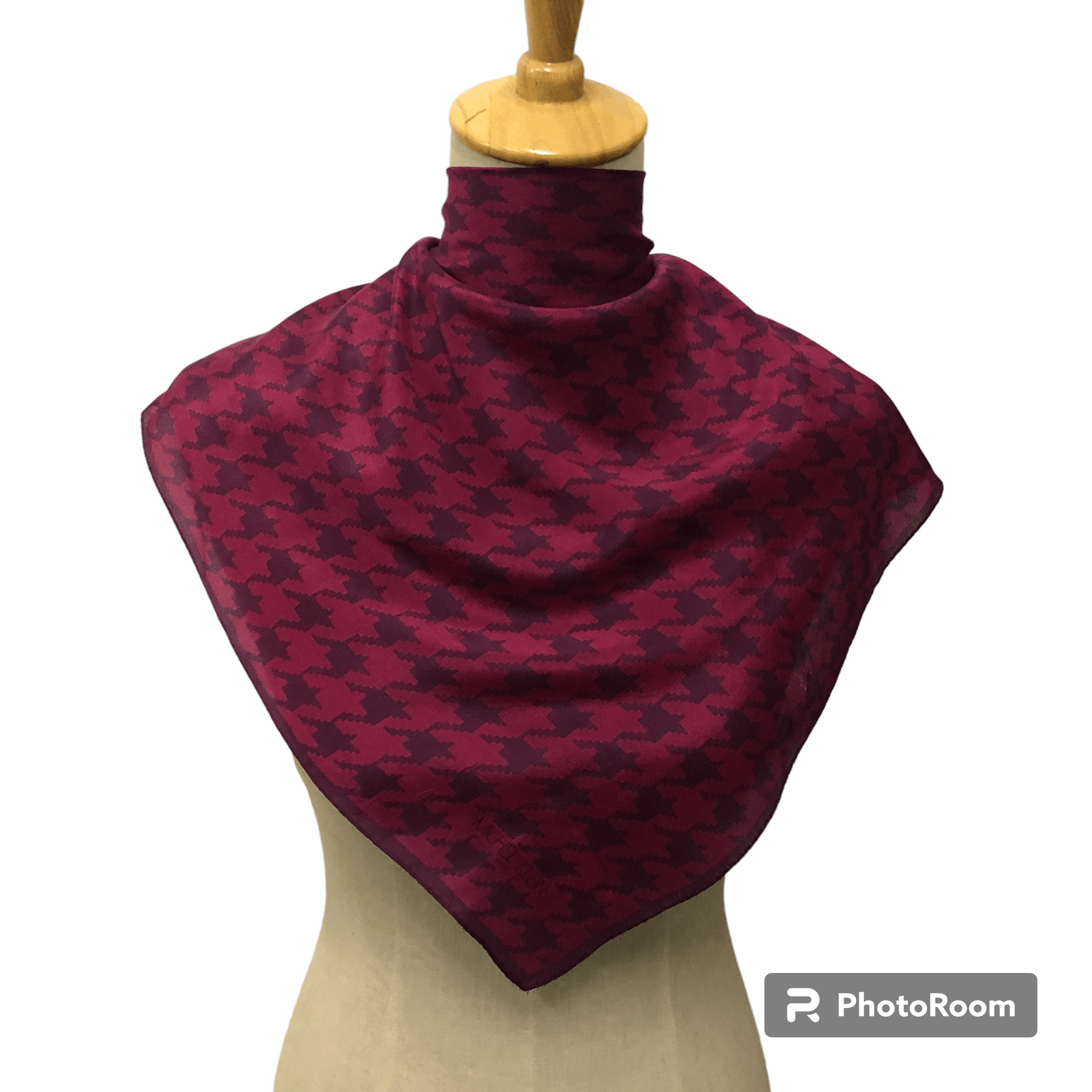 Michel Klein Michel Klein Houndstooth Silk Scarf M1043 Size ONE SIZE - 1 Thumbnail