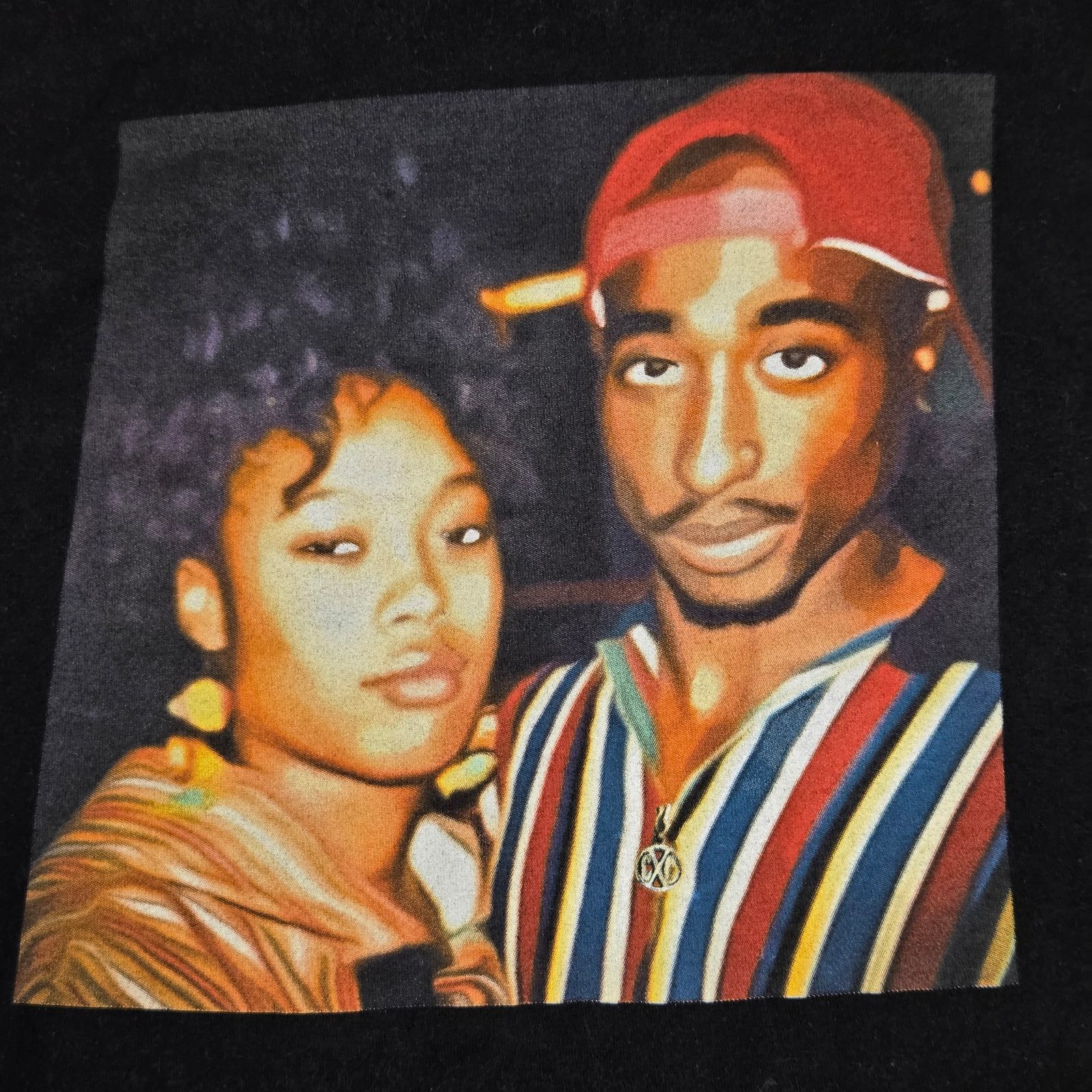 Cross Colours Cross Colours Tupac Graphic Tee Size L Black Hip Hop Size US L / EU 52-54 / 3 - 3 Thumbnail