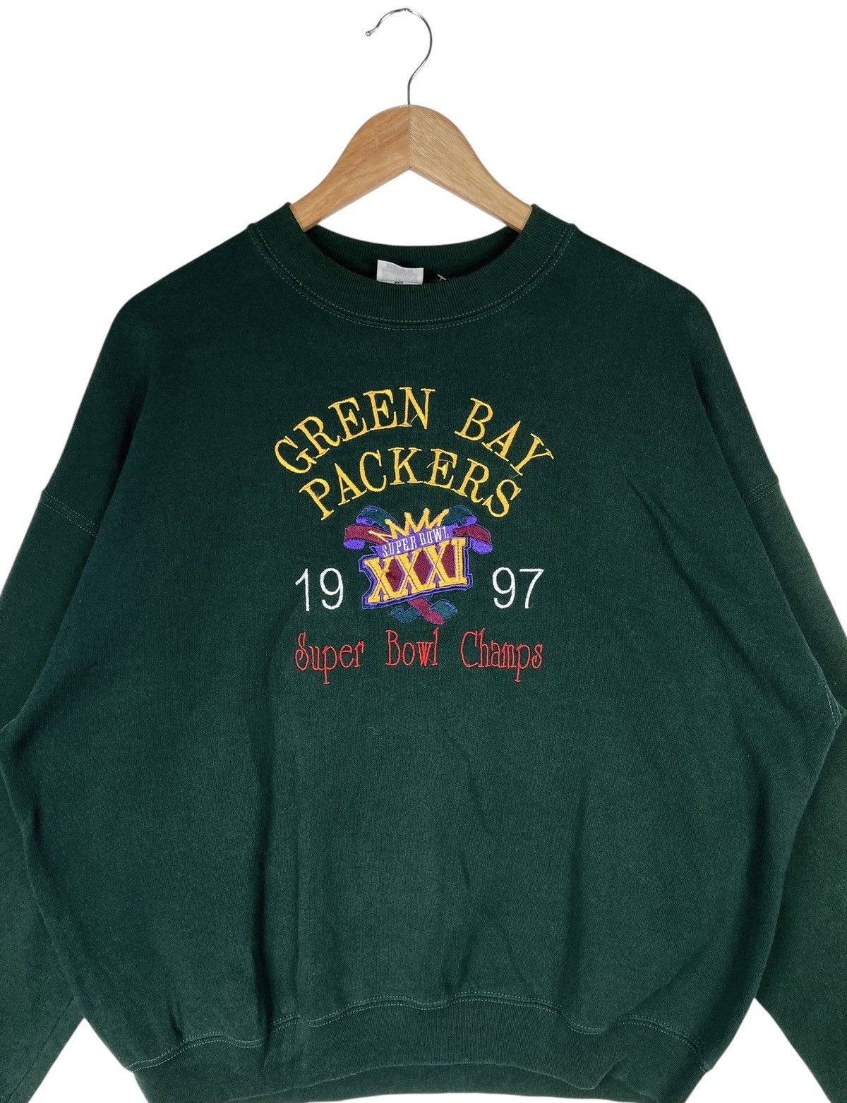 NFL Vintage 1997 Super Bowl Champs Green Bay Packers Sweatshirt Size US XL / EU 56 / 4 - 2 Thumbnail