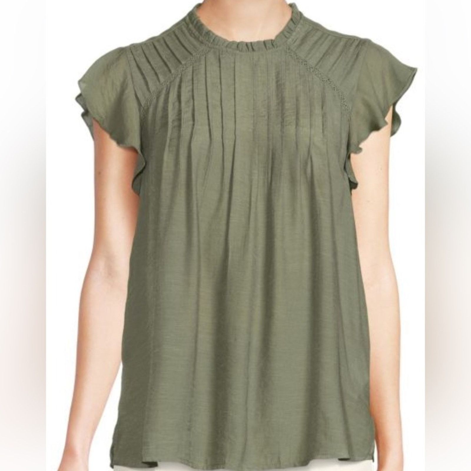 Nanette Lepore Nanette Lepore pin tucked woven sleeveless top, size Small. Size S / US 4 / IT 40 - 1 Thumbnail