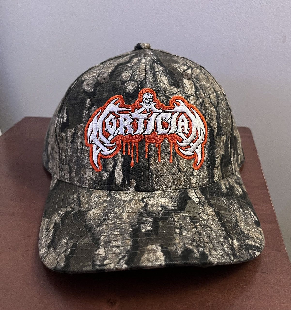Online Ceramics x Mortician hardcore camo hat, embroidered
