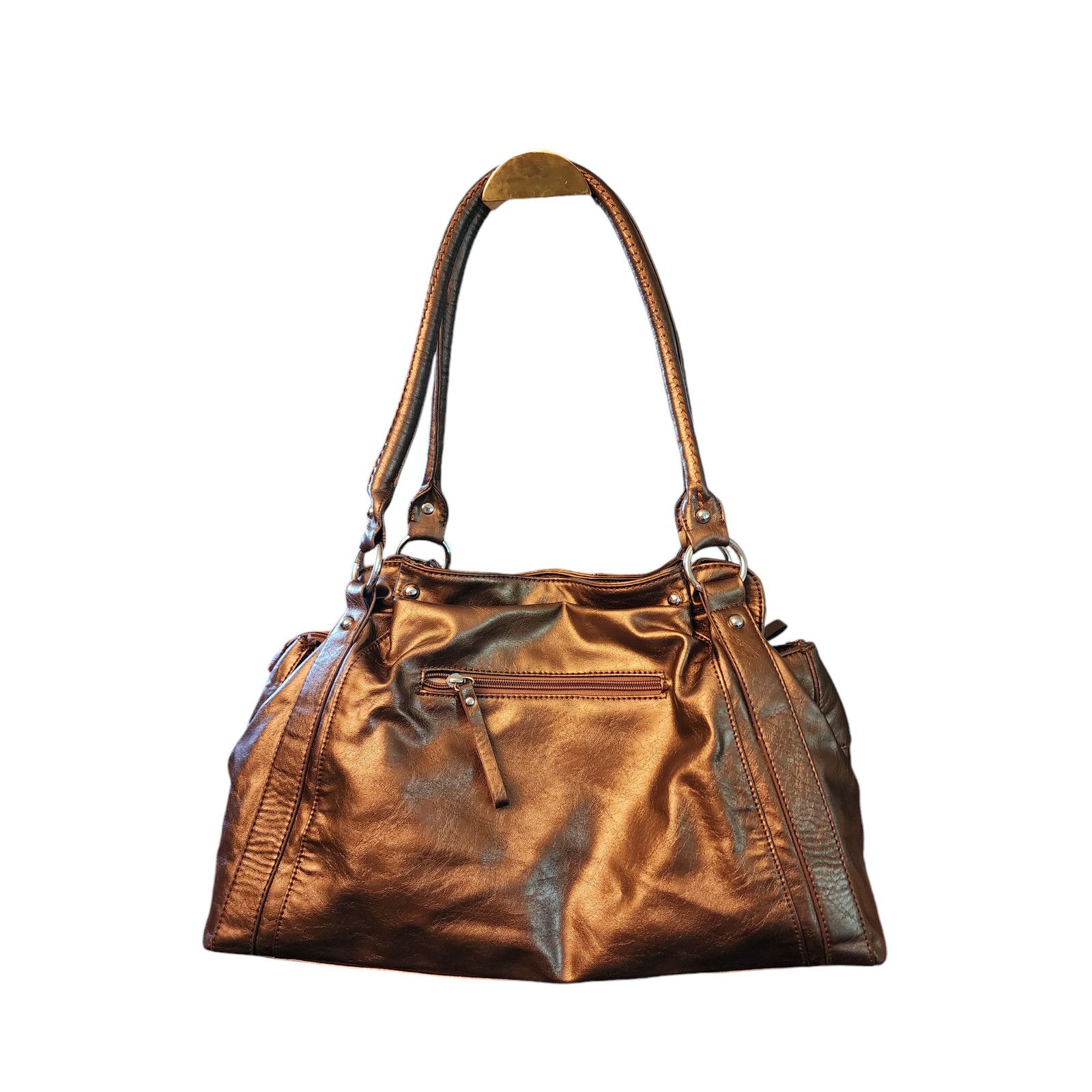 The Unbranded Brand Unbranded bronze faux-leather shoulder bag Size ONE SIZE - 2 Thumbnail