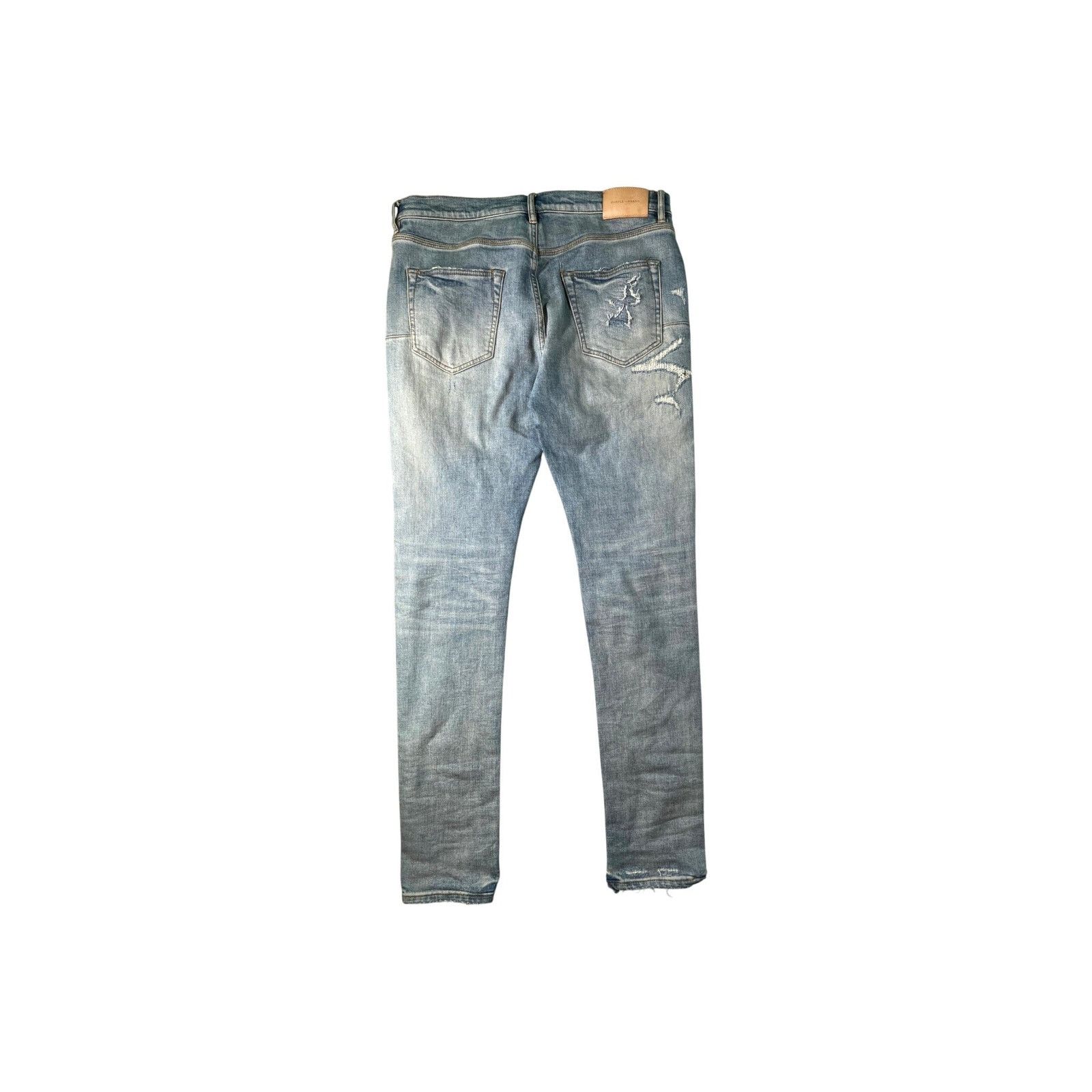 Purple Brand Purple Brand Distressed Light Wash Jeans Size US 33 - 2 Thumbnail