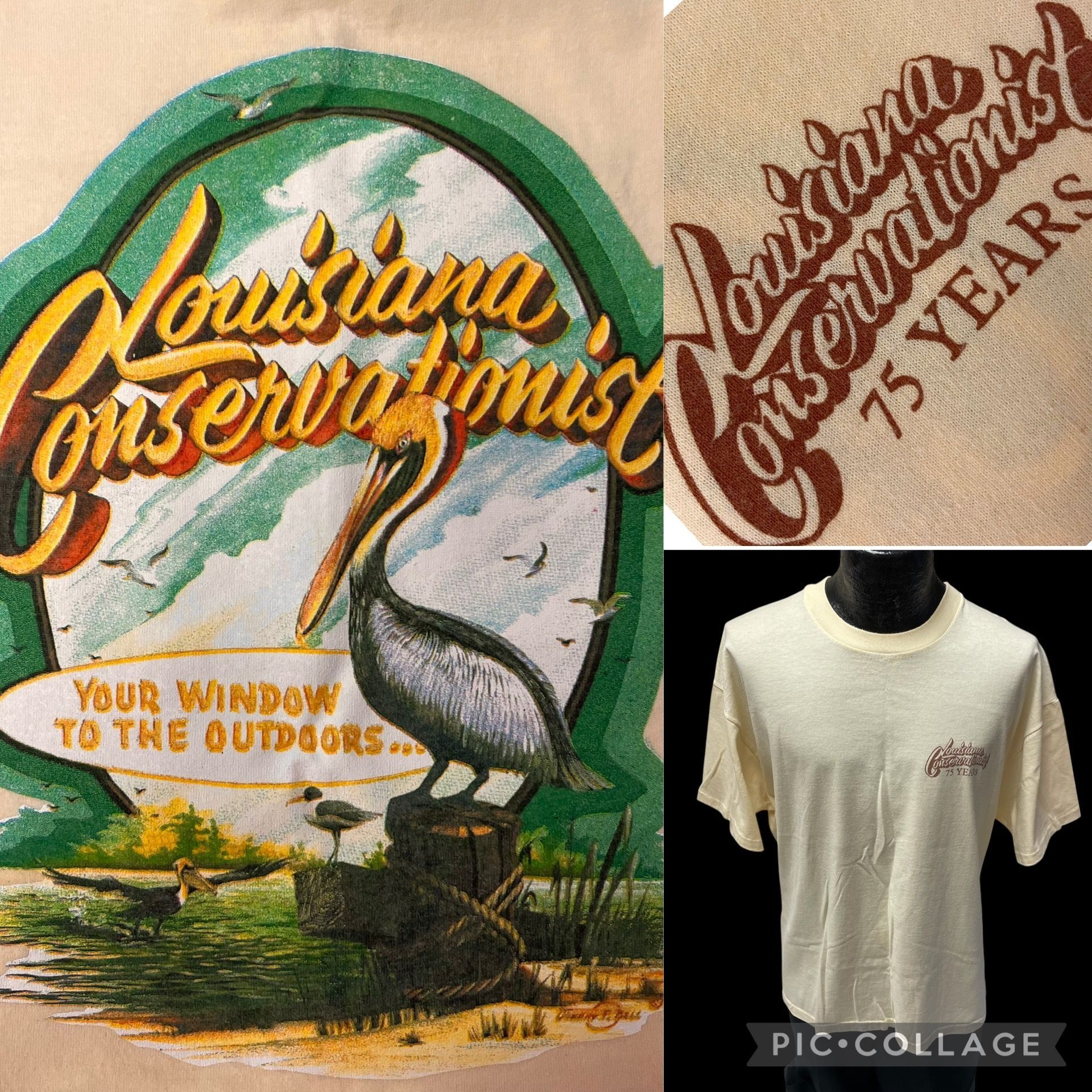 Hanes Vtg Hanes LOUISIANA CONSERVATIONIST Window To The Outdoors Size US XL / EU 56 / 4 - 1 Thumbnail