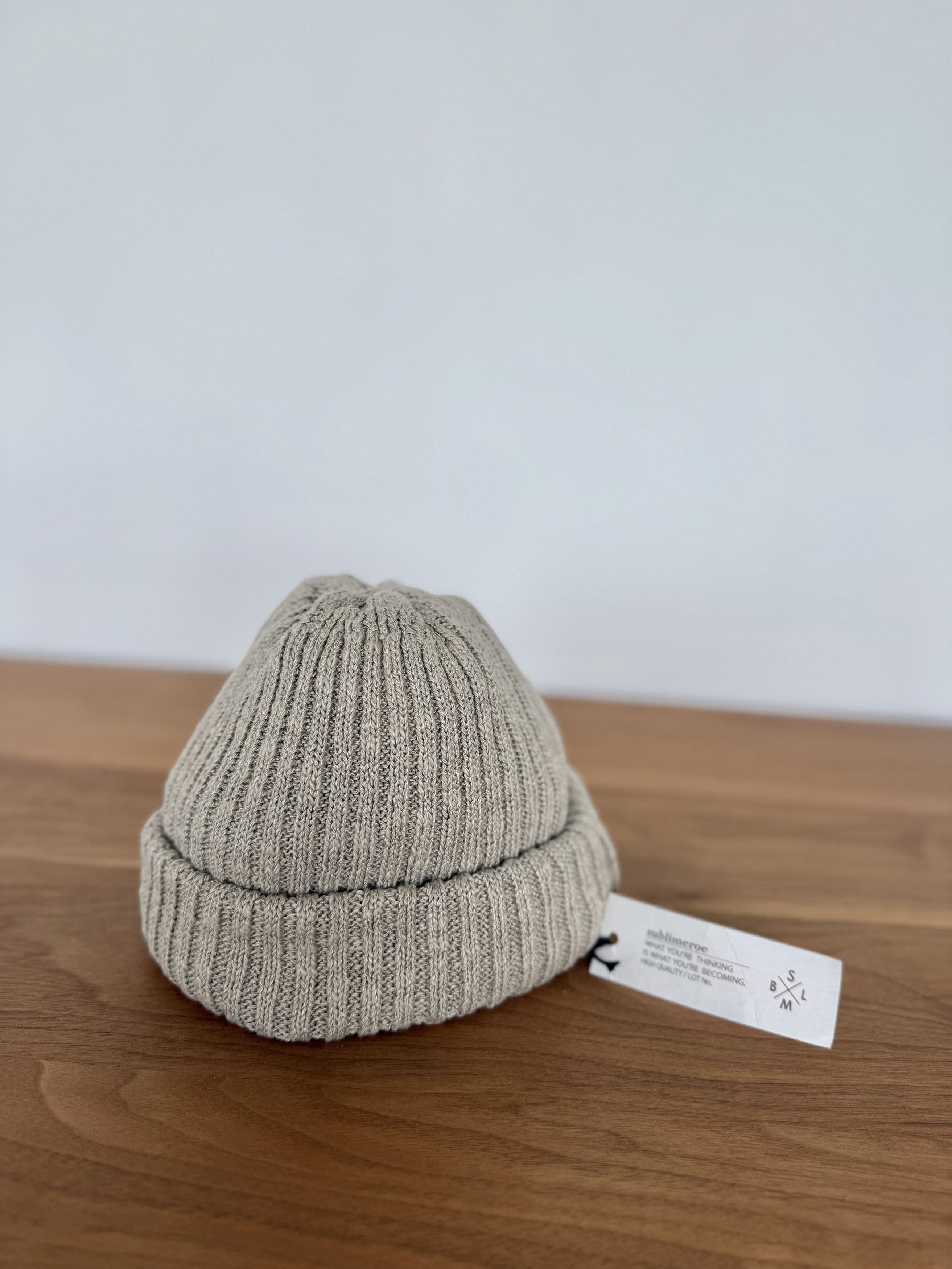 Japanese Brand Sublimeroe Made in Japan Ribbed Men’s Beige Beanie Hat Size ONE SIZE - 1 Thumbnail
