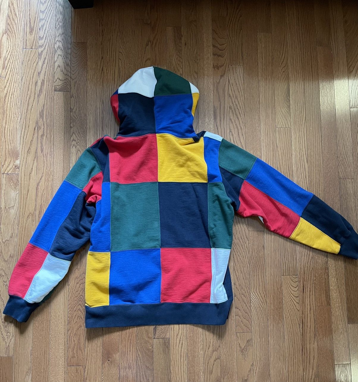 Supreme Supreme Navy Patchwork Hoodie Sz. L Size US L / EU 52-54 / 3 - 9 Thumbnail